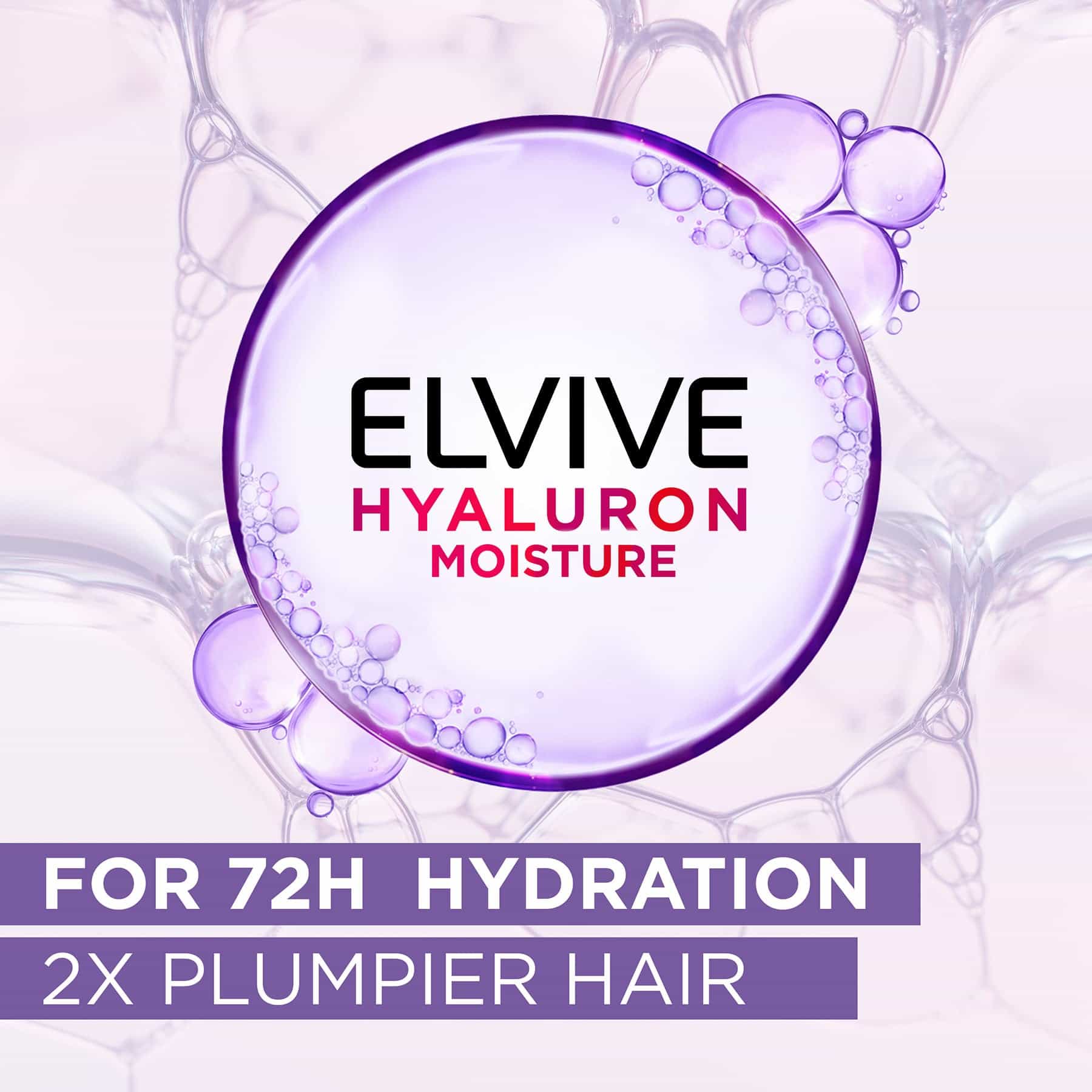 L'Oreal Paris Elvive Hyaluron Moisture 72H Moisture Filling Shampoo 400ml - Image 2