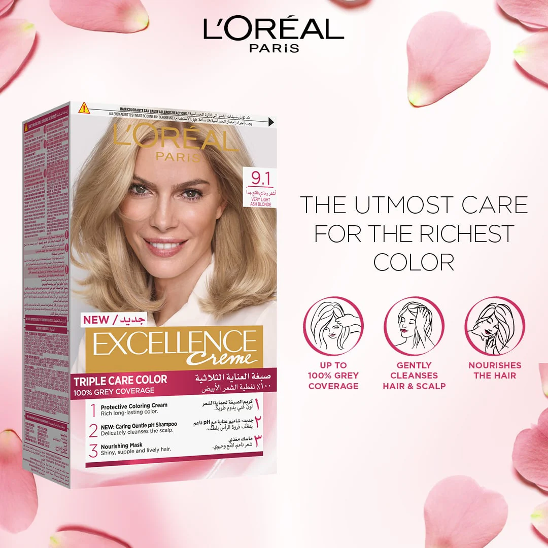 L'Oréal Paris Excellence Creme Triple Care Color 9.1 Very Light - Image 2
