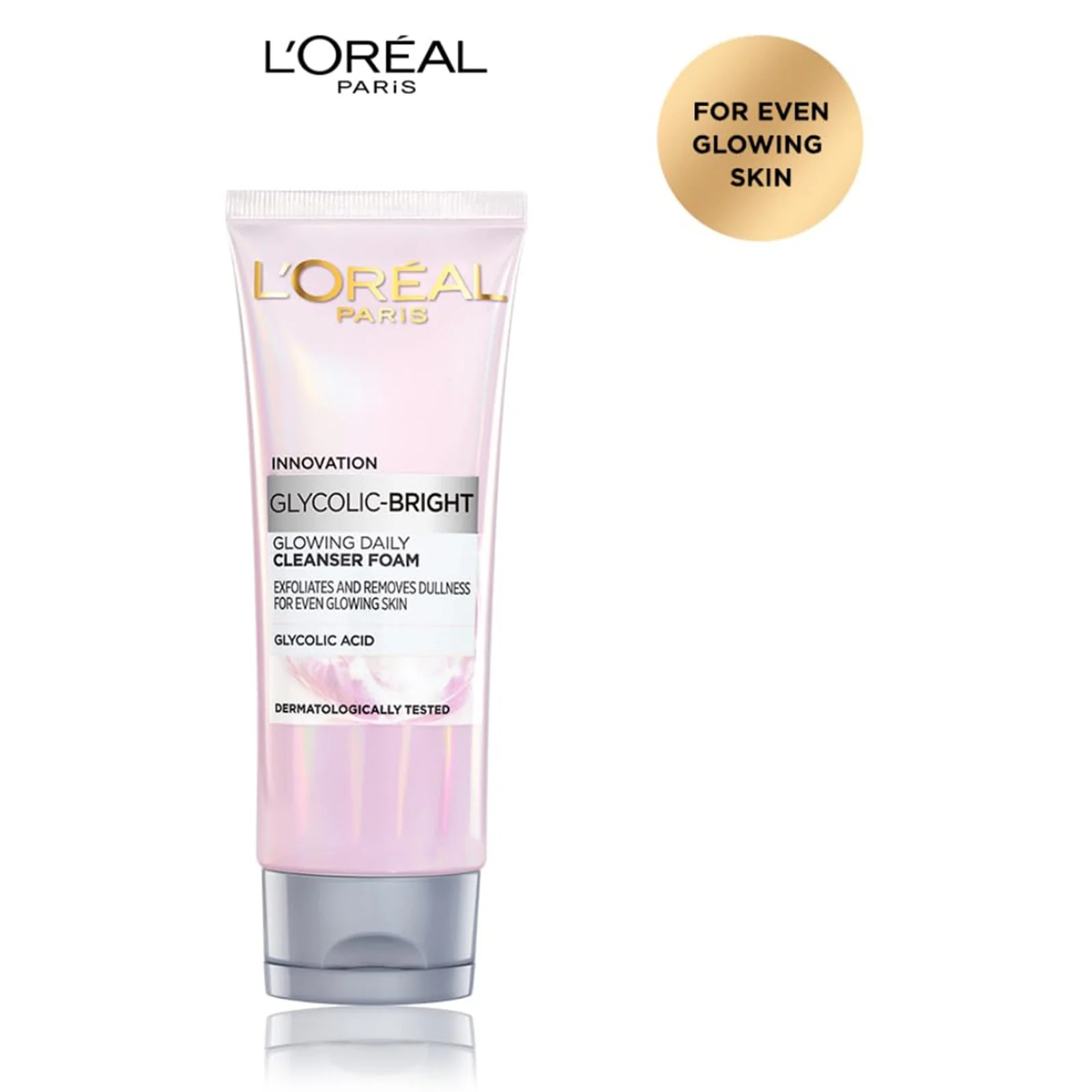 L'Oreal Paris Glycolic Bright Daily Foaming Face Cleanser 100ml - Image 3