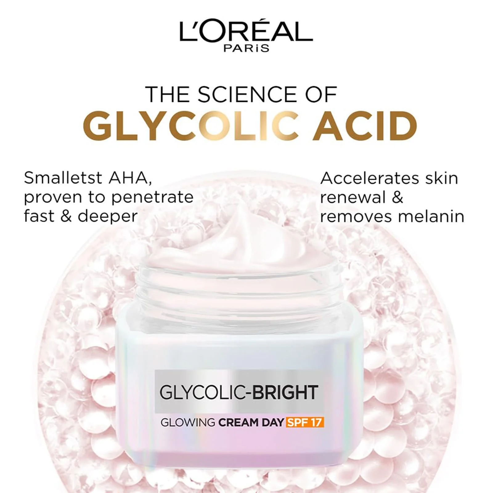 L'Oreal Paris Glycolic Bright Day Cream SPF17 50ml - Image 3