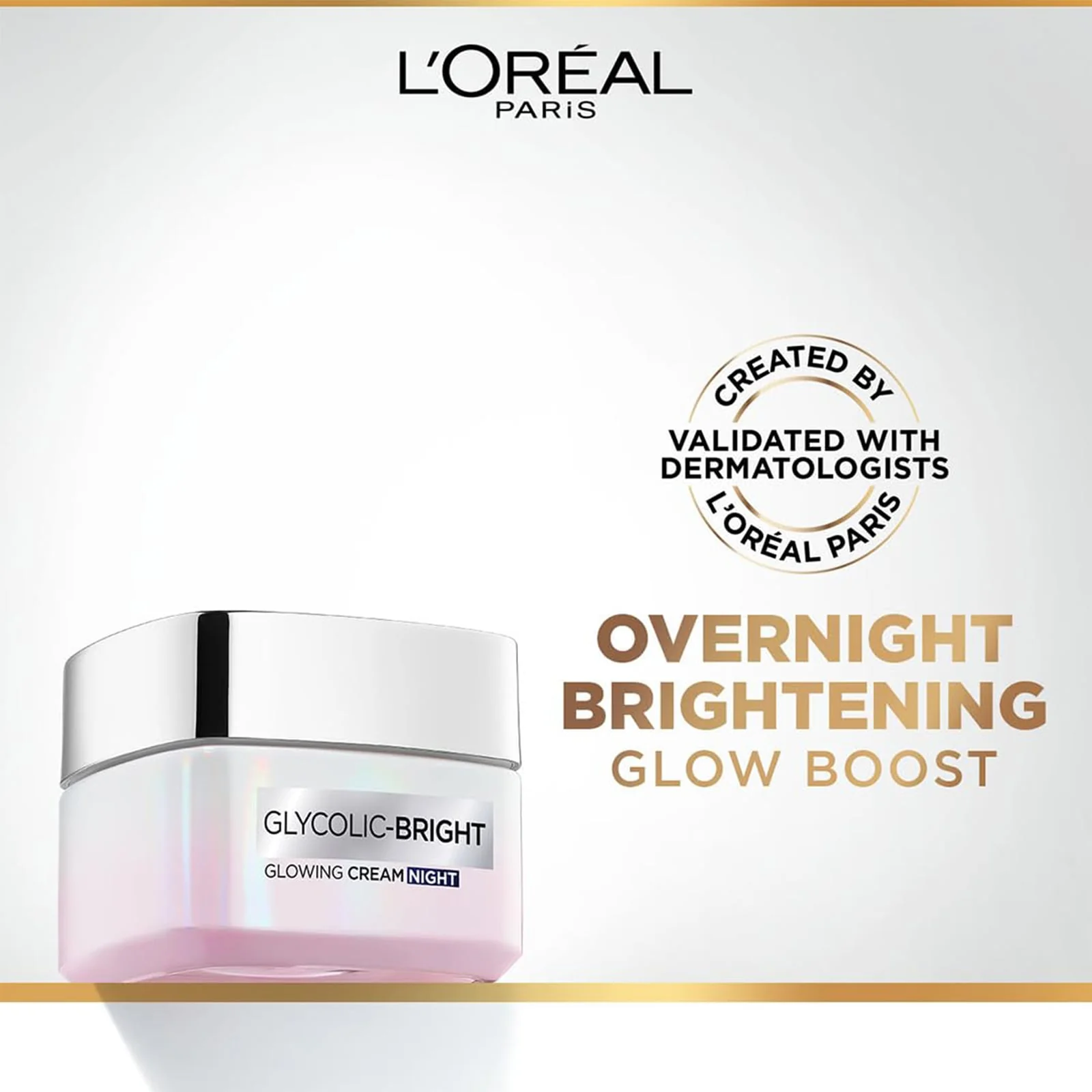 L'Oreal Paris Glycolic Bright Glowing Night Cream 50ml - Image 2