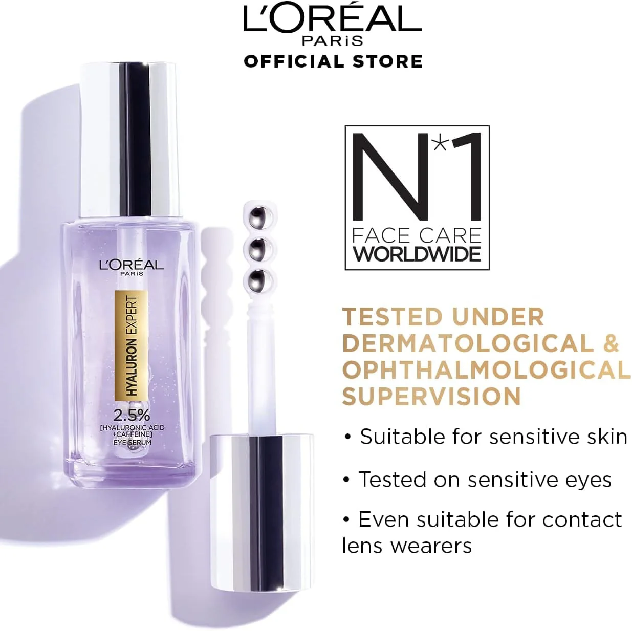 L'Oréal Paris Hyaluron Expert Eye Serum With 2.5% Hyaluronic Acid, Caffeine and Niacinamide - 20ml - Image 5
