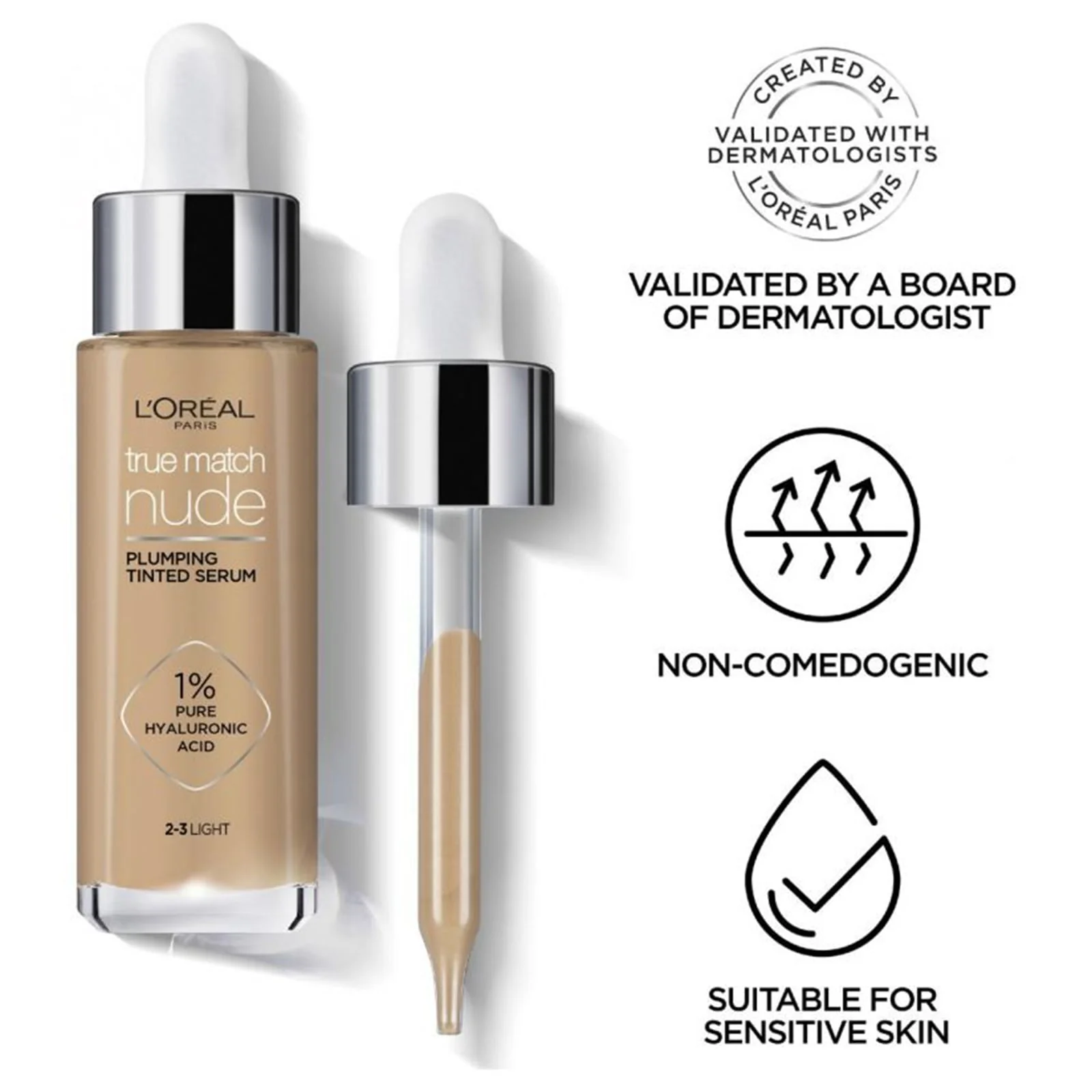 L'Oreal Paris True Match Nude Plumping Tinted Serum Foundation - Image 3