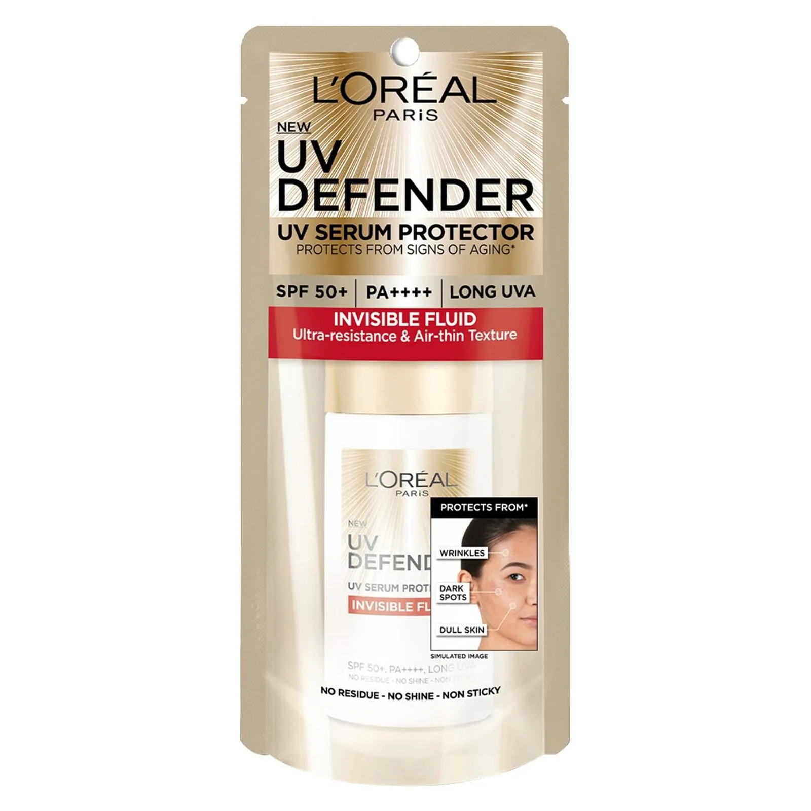 L'Oreal Paris UV Defender Invisible Fluid Sunscreen SPF50+ PA++++ 50ml - Image 2