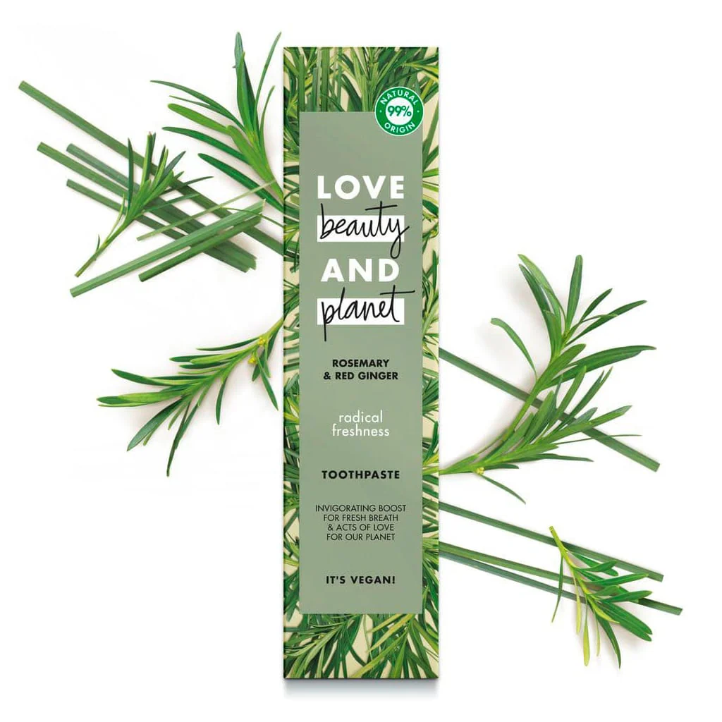 Love Beauty and Planet Radical Freshness Toothpaste Rosemary & Red Ginger 75ml - Image 2