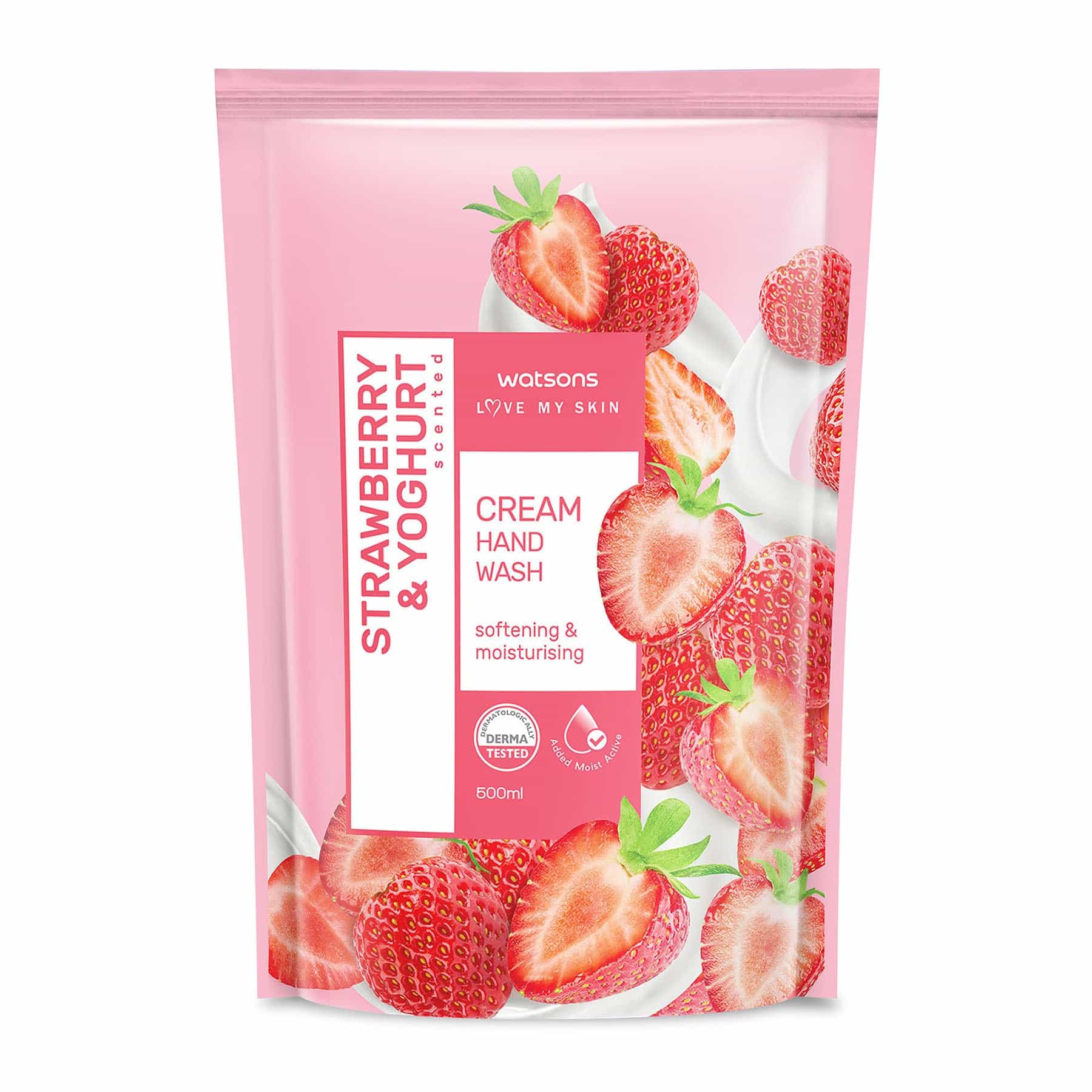 Love My Skin Cream Hand Wash Refill Strawberry & Yoghurt 500ml - Image 2
