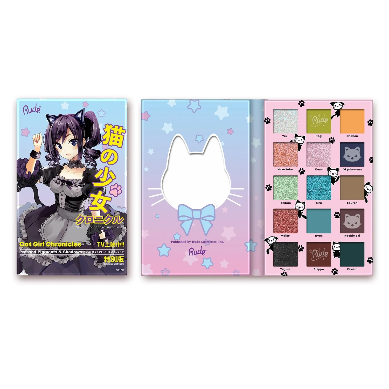Rude Manga Collection Pressed Pigments & Shadows Palette - 15 shades - Image 4
