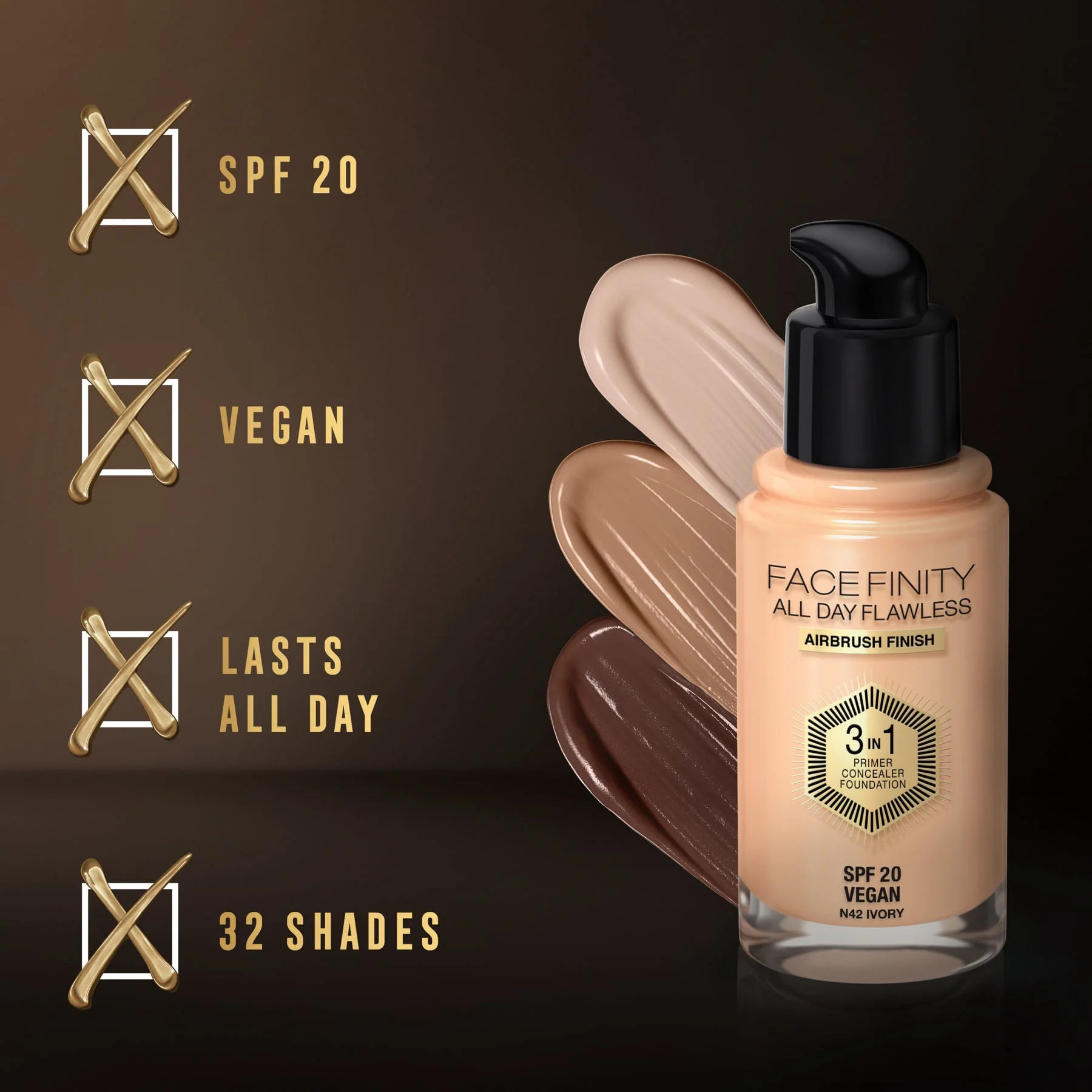 Max Factor Facefinity All Day Flawless 3 In 1 Foundation Matte Finish 30ml - Image 101
