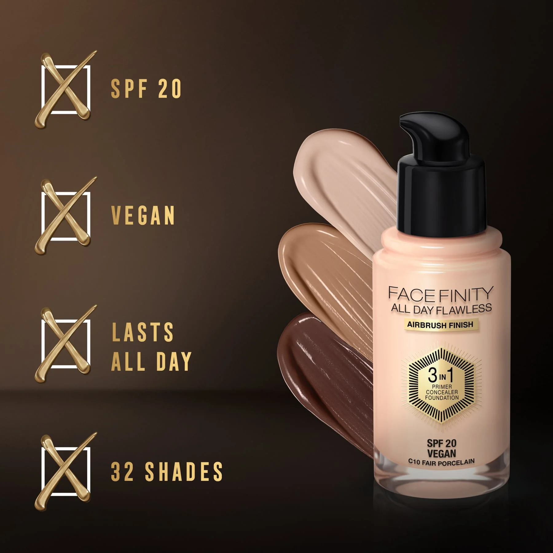 Max Factor Facefinity All Day Flawless 3 In 1 Foundation Matte Finish 30ml - Image 102