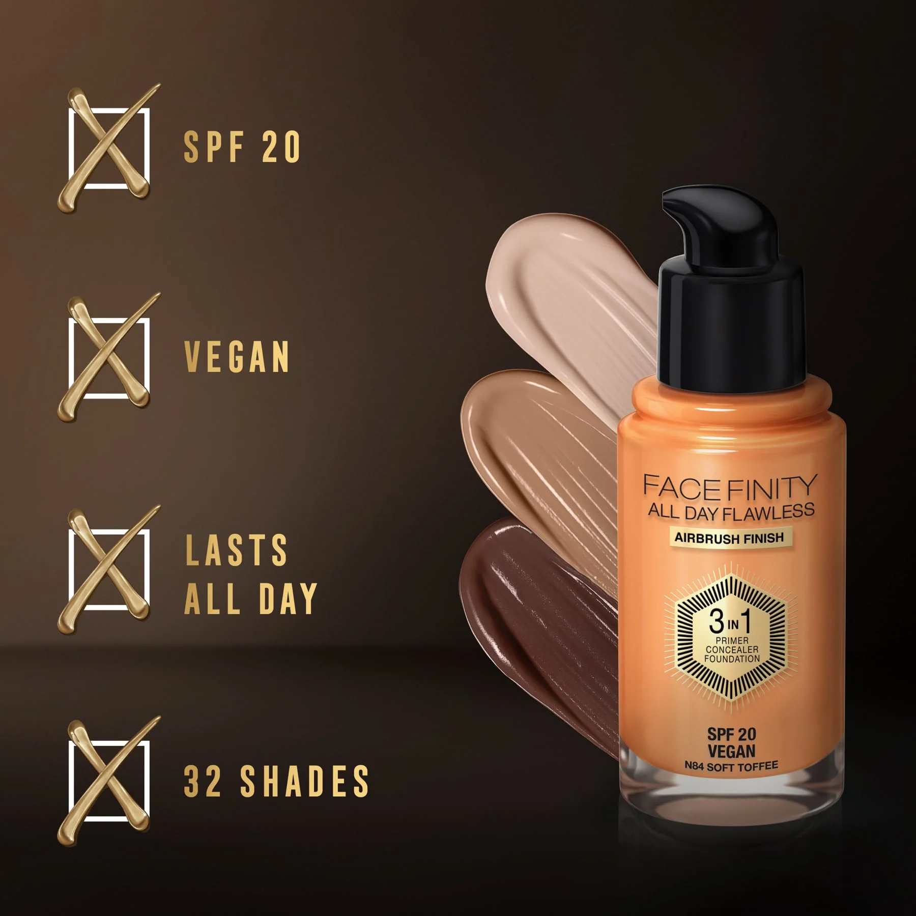 Max Factor Facefinity All Day Flawless 3 In 1 Foundation Matte Finish 30ml - Image 39