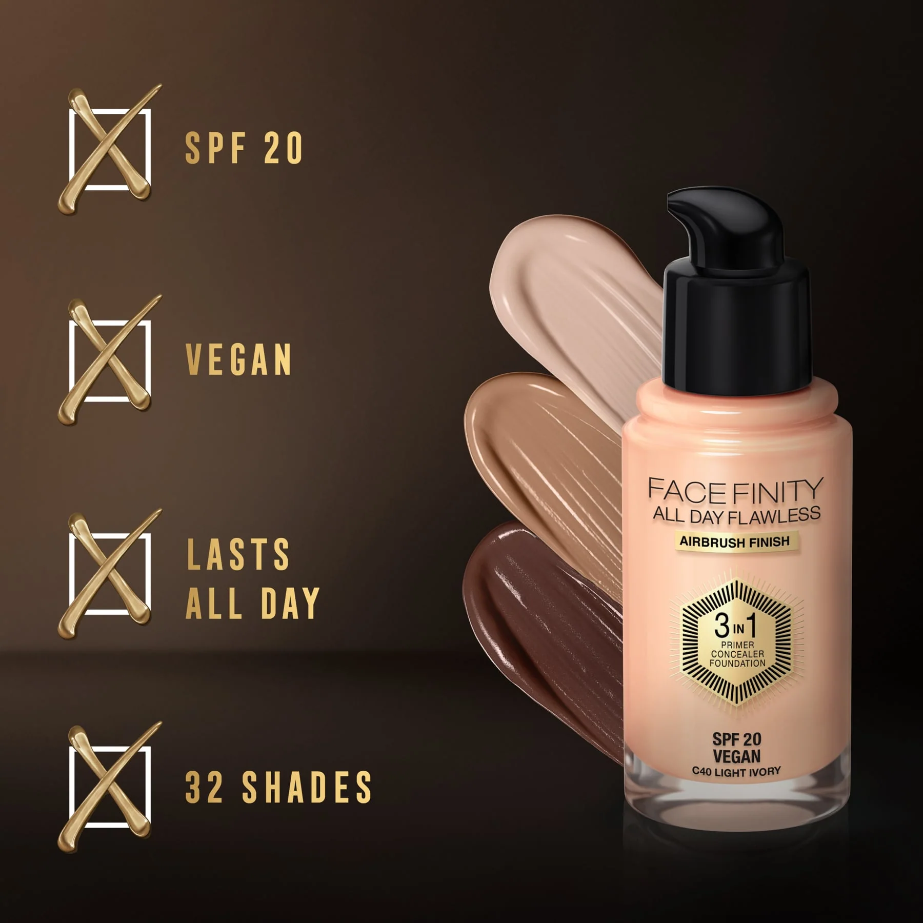 Max Factor Facefinity All Day Flawless 3 In 1 Foundation Matte Finish 30ml - Image 85