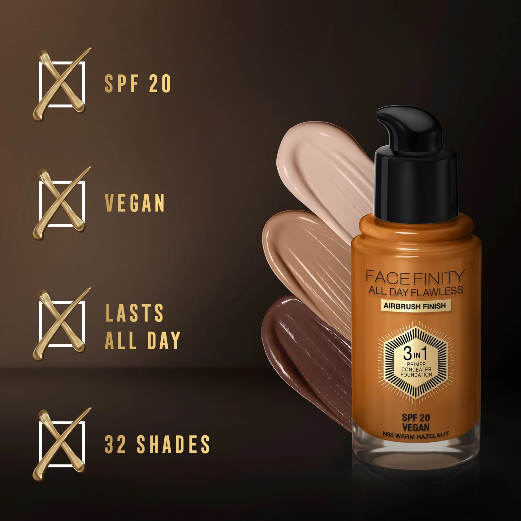 Max Factor Facefinity All Day Flawless 3 In 1 Foundation Matte Finish 30ml - Image 89