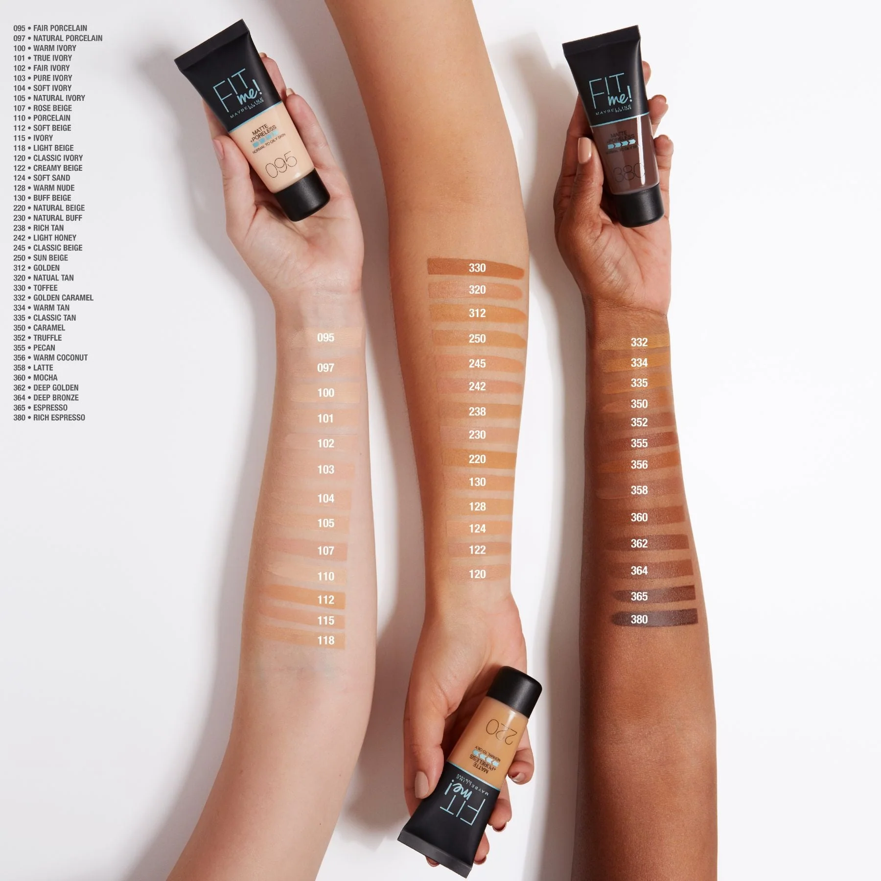 Maybelline Fit Me Matte + Poreless Foundation Matte Finish 30ml - Image 20