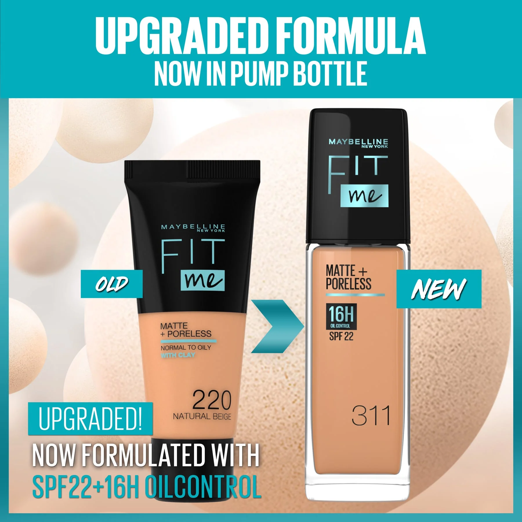 Maybelline Fit Me Matte+Poreless Liquid Foundation with SPF22 30ml - Image 90
