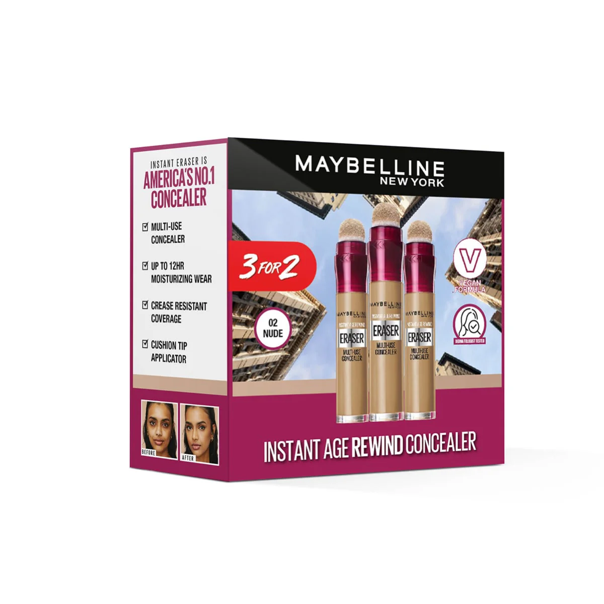 Maybelline Instant Age Rewind Concealer Set 3pcs Shade 02 - Image 2
