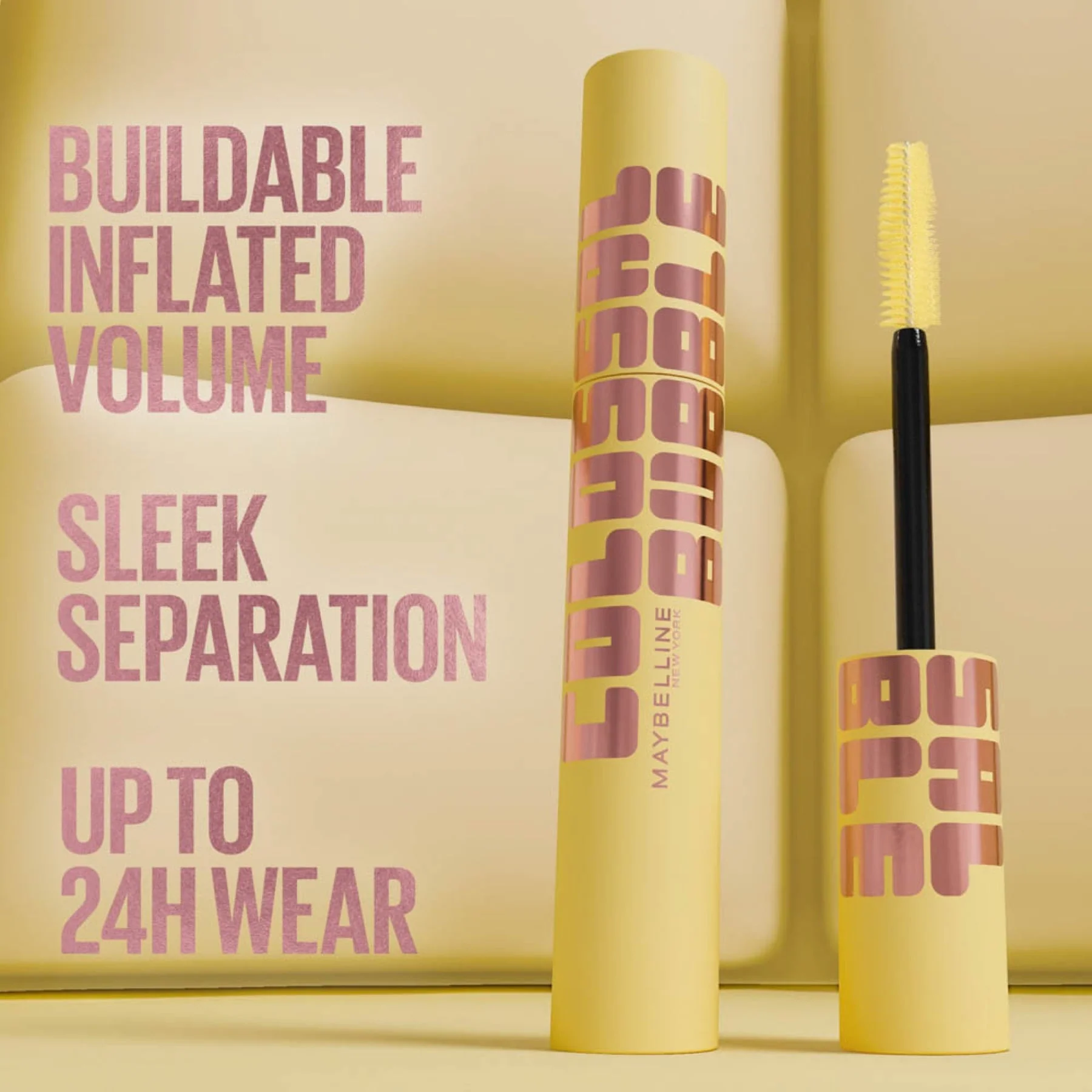 Maybelline New York Colossal Bubble Longwear Mascara, Buildable Inflated Volume, Blackest Black - Image 4