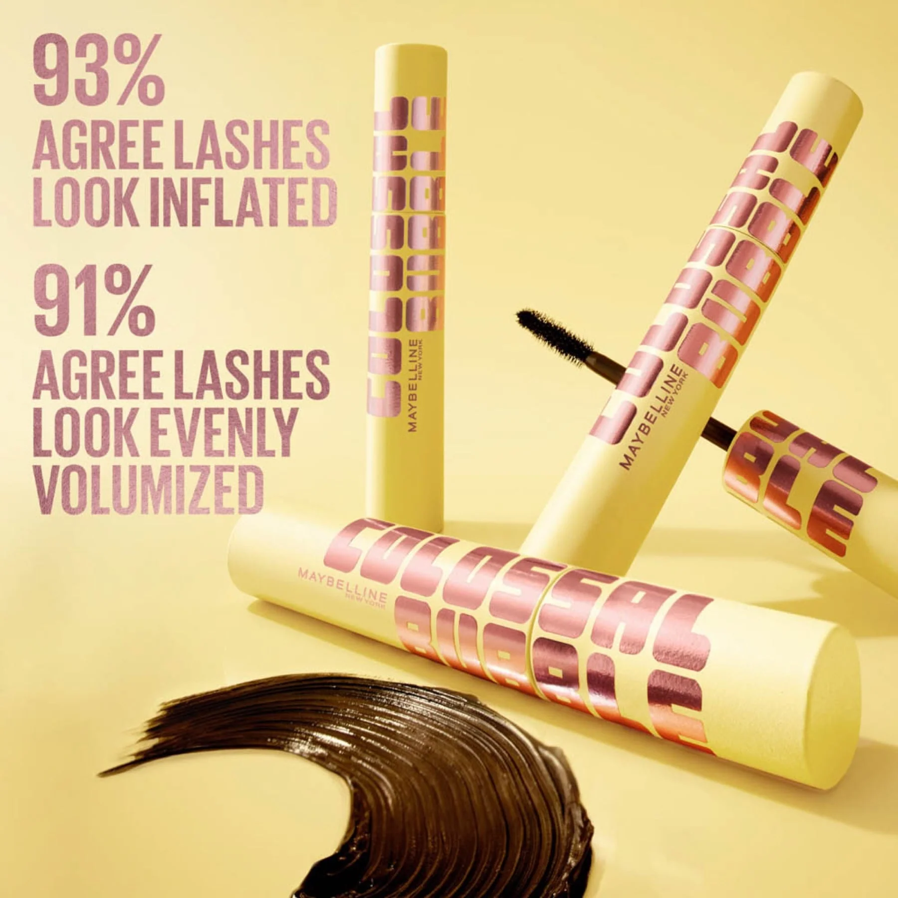 Maybelline New York Colossal Bubble Longwear Mascara, Buildable Inflated Volume, Blackest Black - Image 8