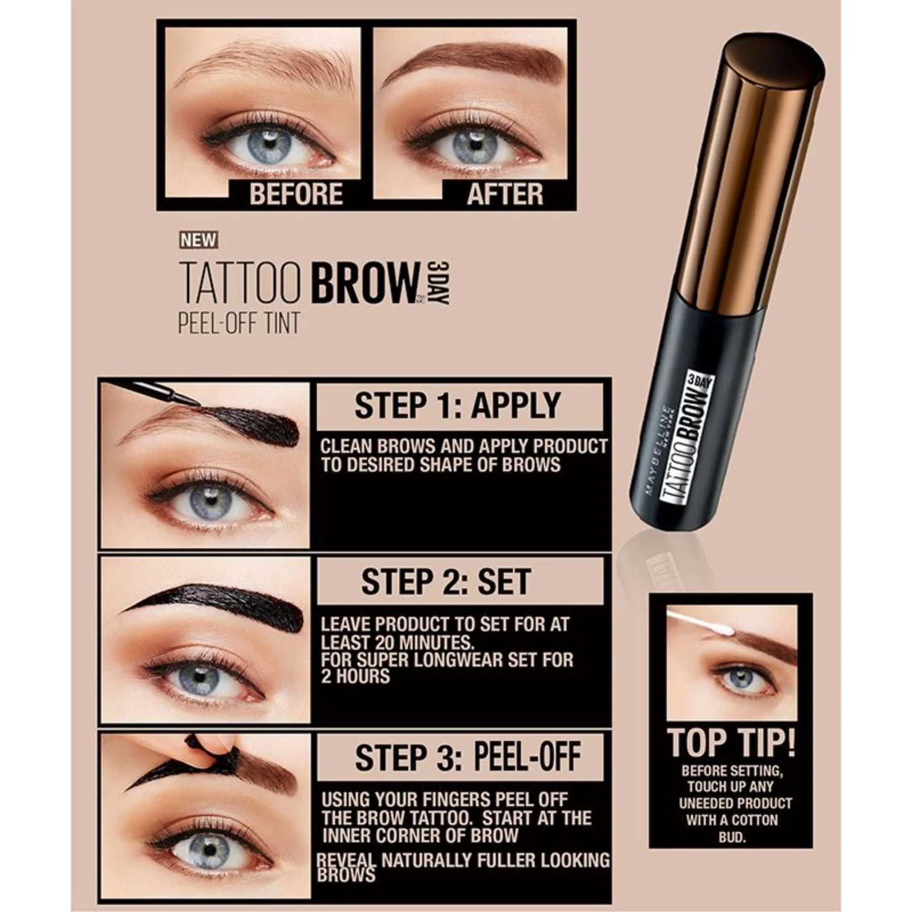 Maybelline Tattoo Brow Peel Off Tint 4.6g - Image 6