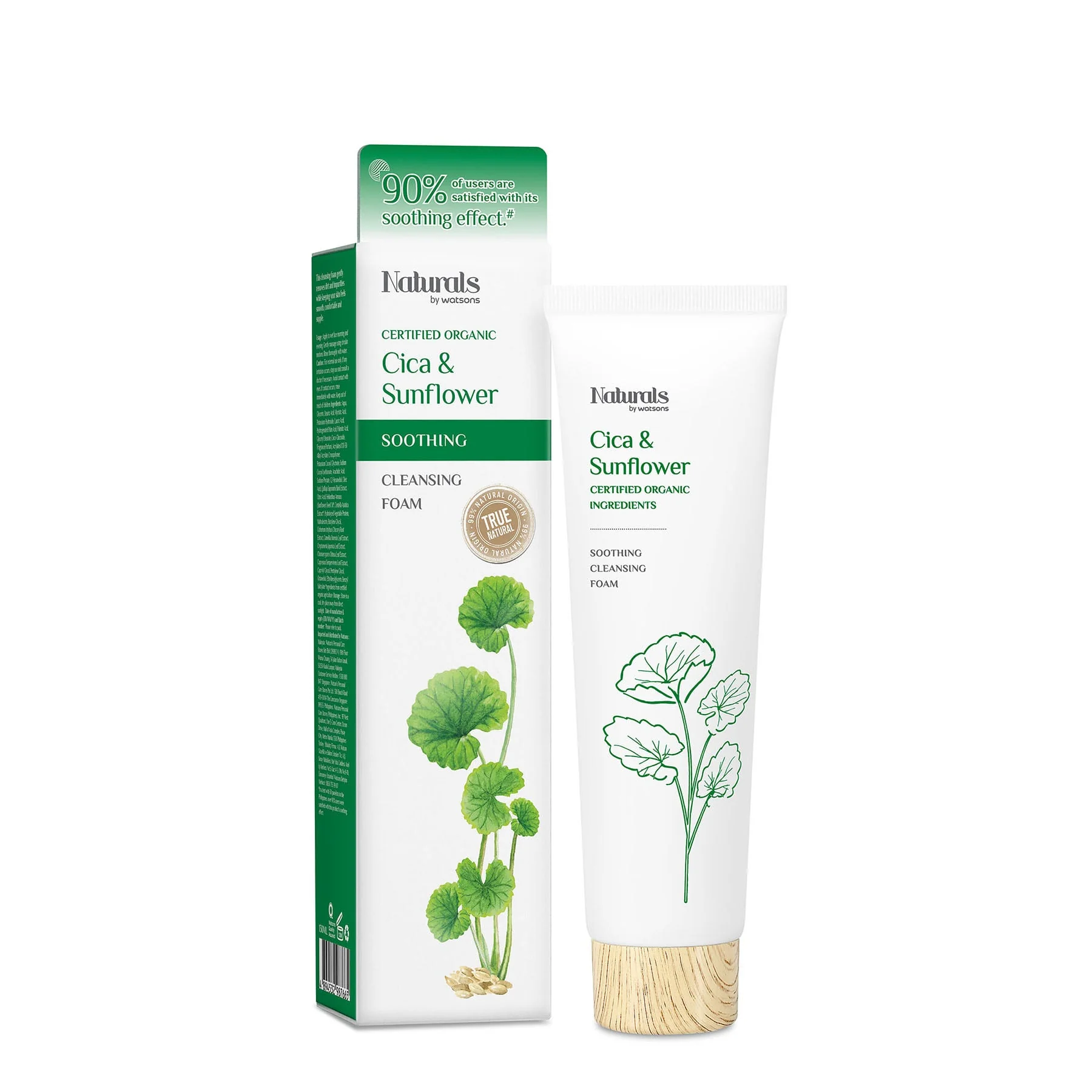 Naturals By Watsons Cica & Sunflower Soothing Cleansing Foam 130ml - Image 2