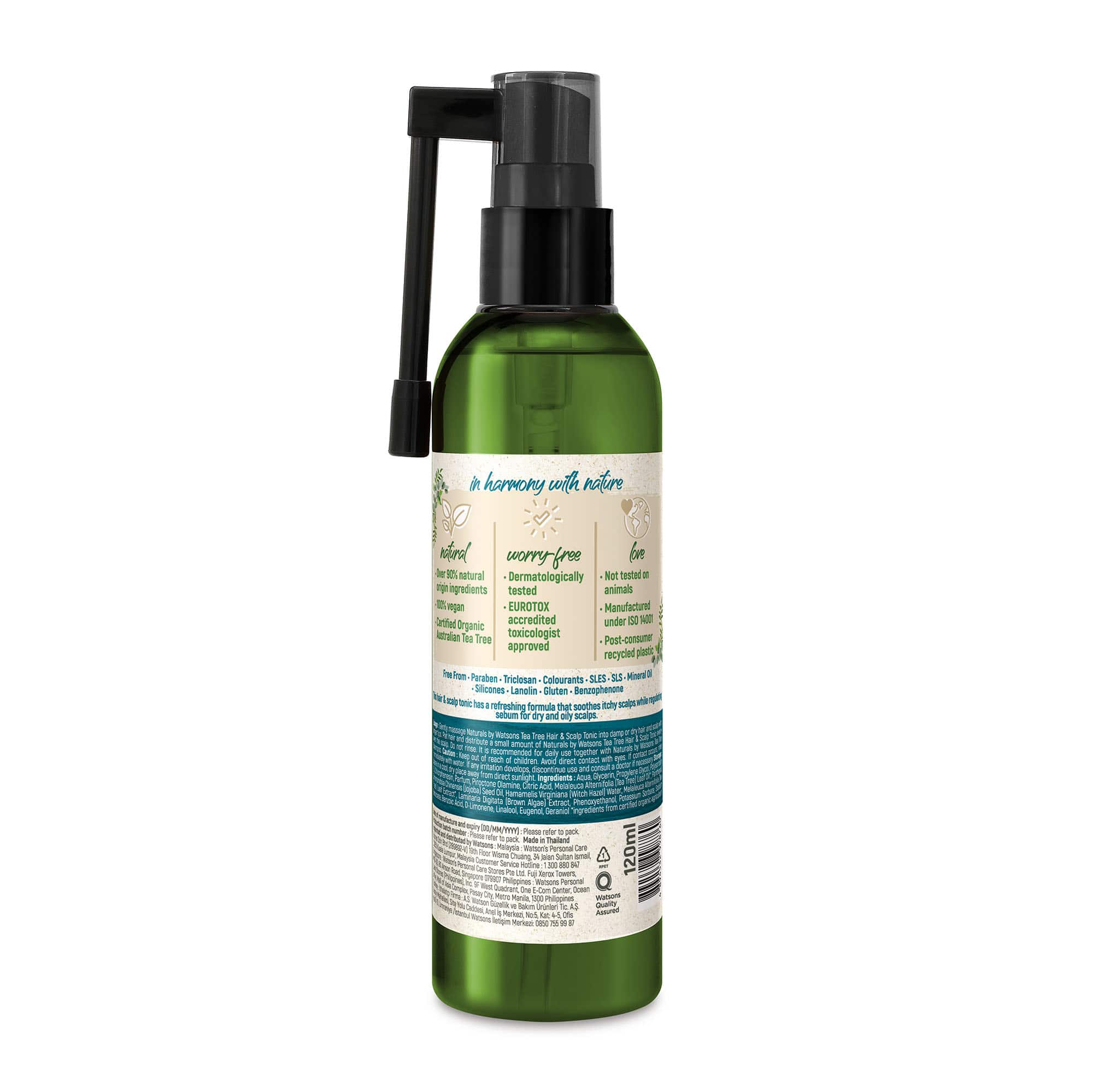 Naturals by Watsons Clarifying Hair & Scalp Tonic Tea Tree 120ml - Image 2