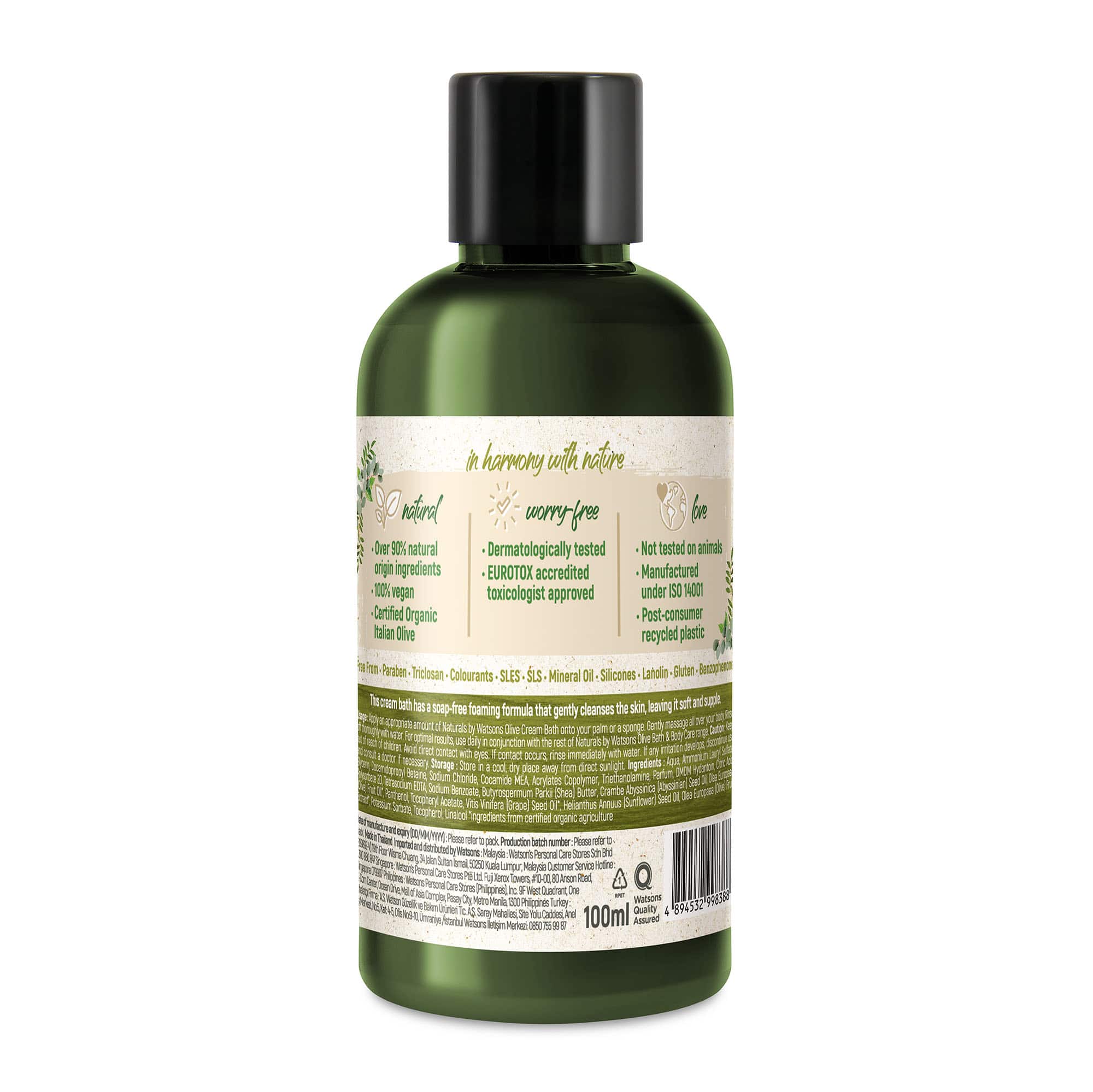 Naturals by Watsons Deep Moisturising Cream Bath Body Wash Olive - Image 4