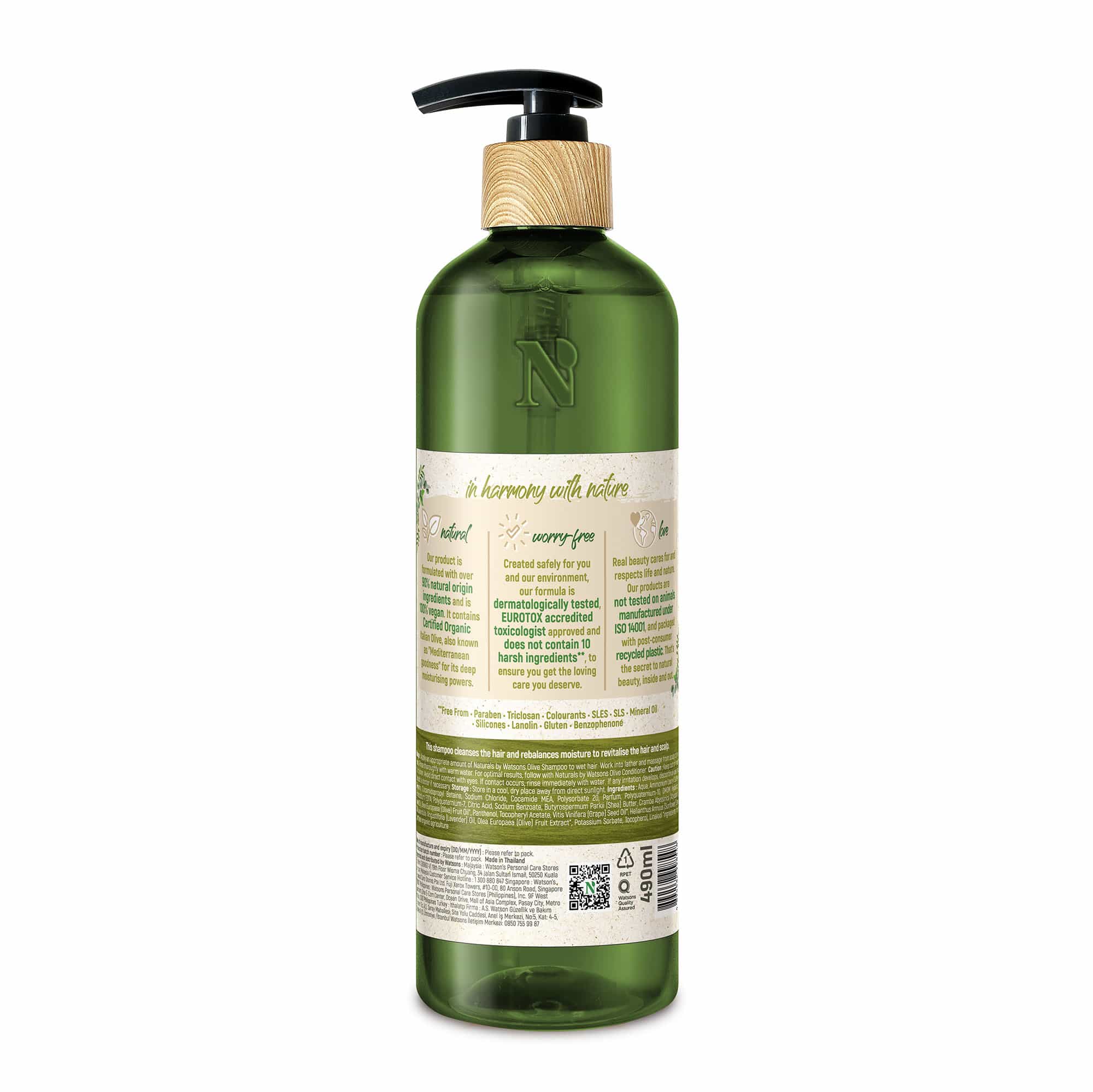Naturals by Watsons Deep Moisturising Shampoo Olive Dry, Brittle Hair - Image 2