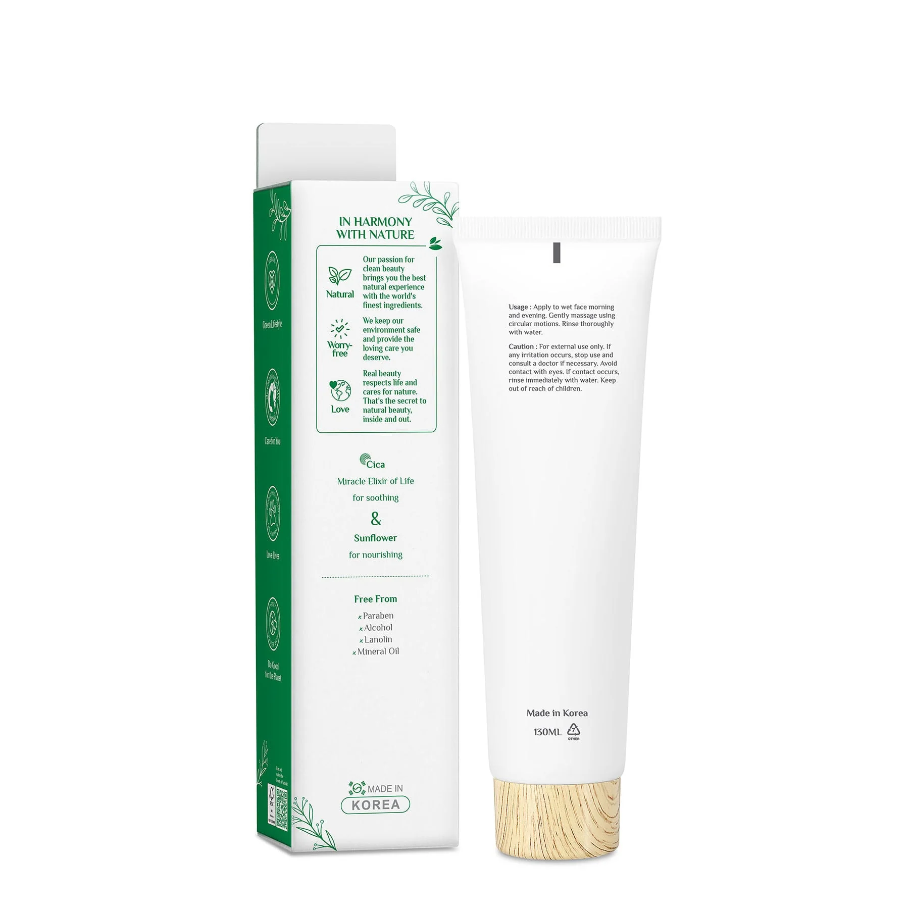 Naturals by Watsons Naturals By Watsons Cica & Sunflower Soothing Cleansing Foam 130ml - Image 2