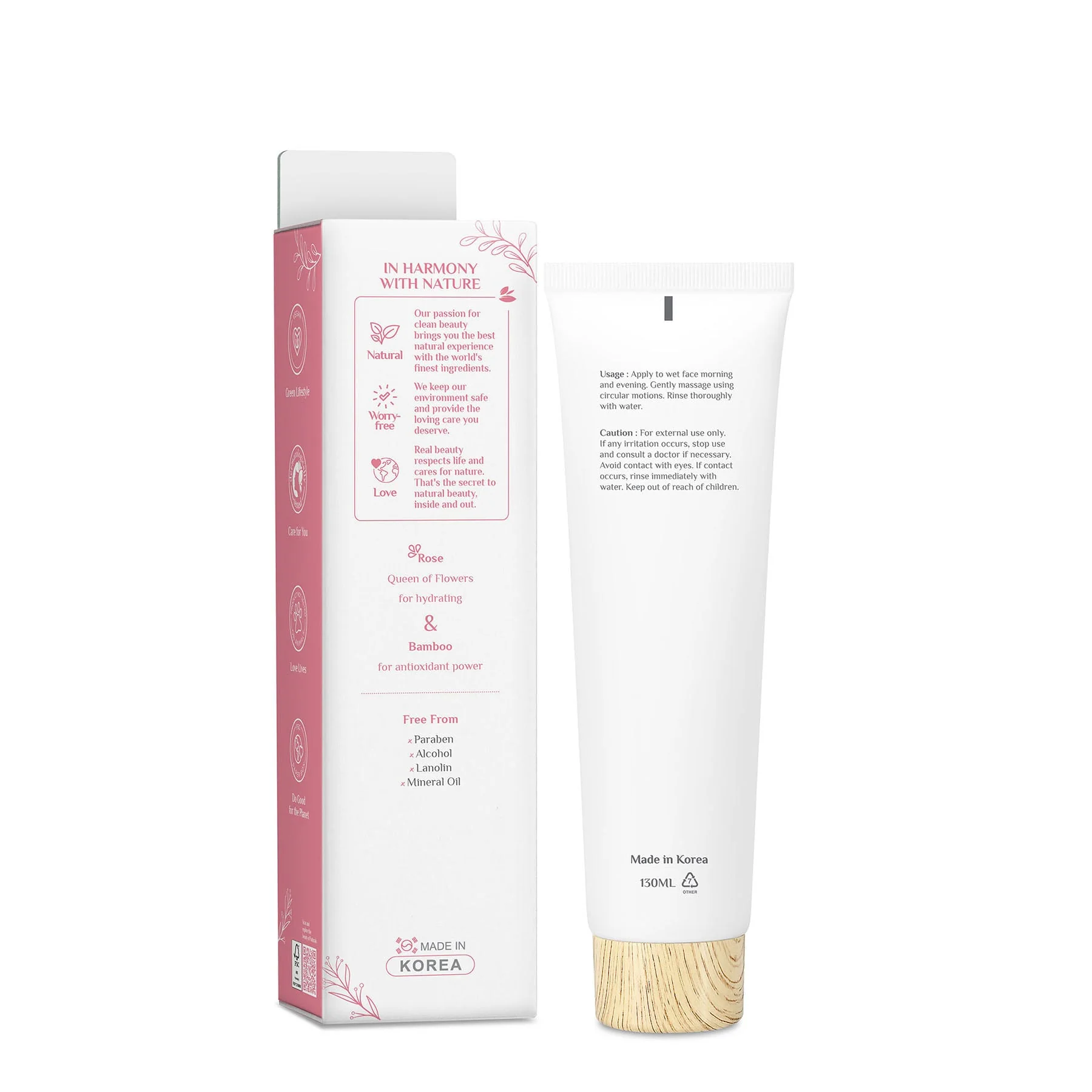 Naturals by Watsons Rose & Bamboo Hydrating Cleansing Foam 130ml - Image 2