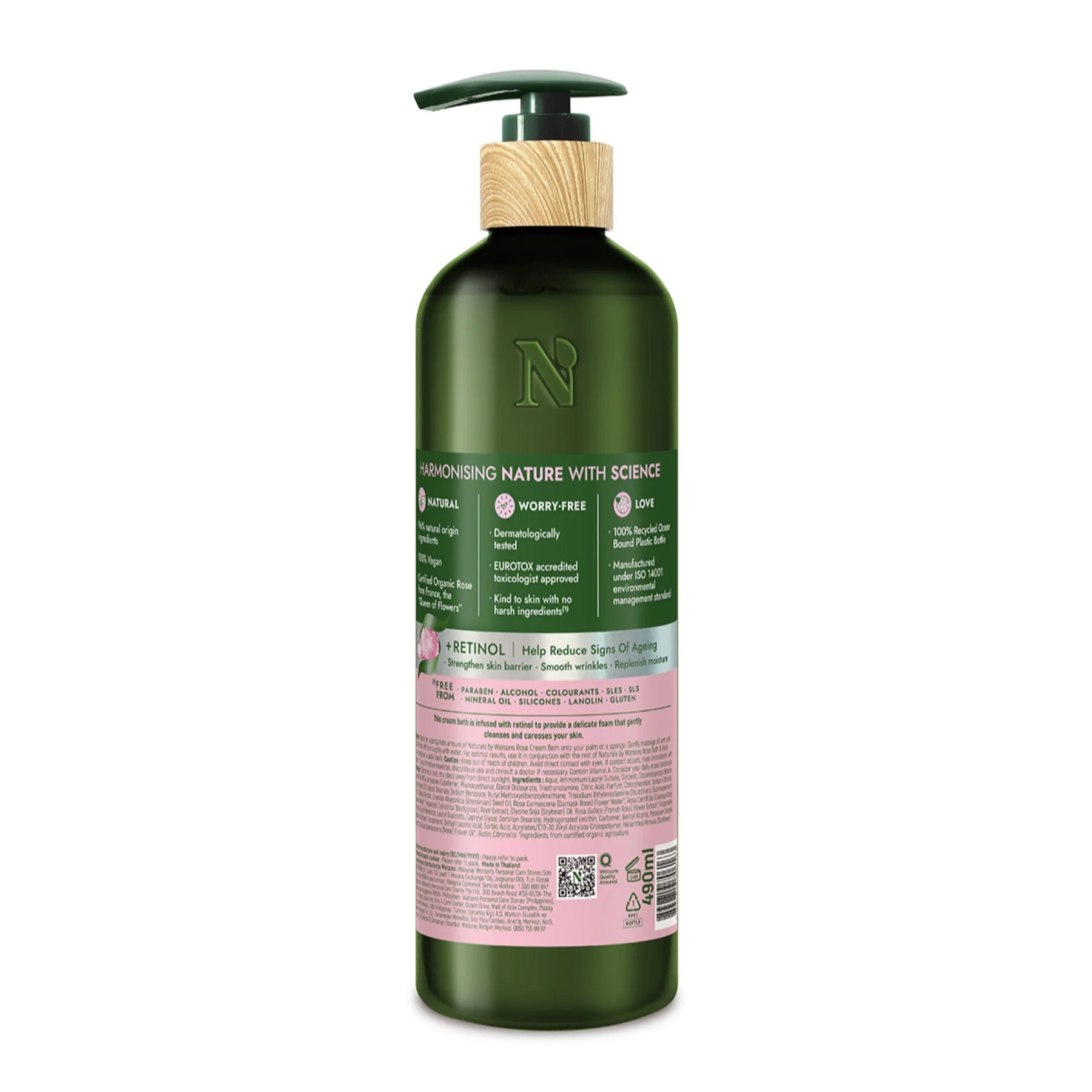 Naturals by Watsons Rose Cream Bath 490ml - Image 2