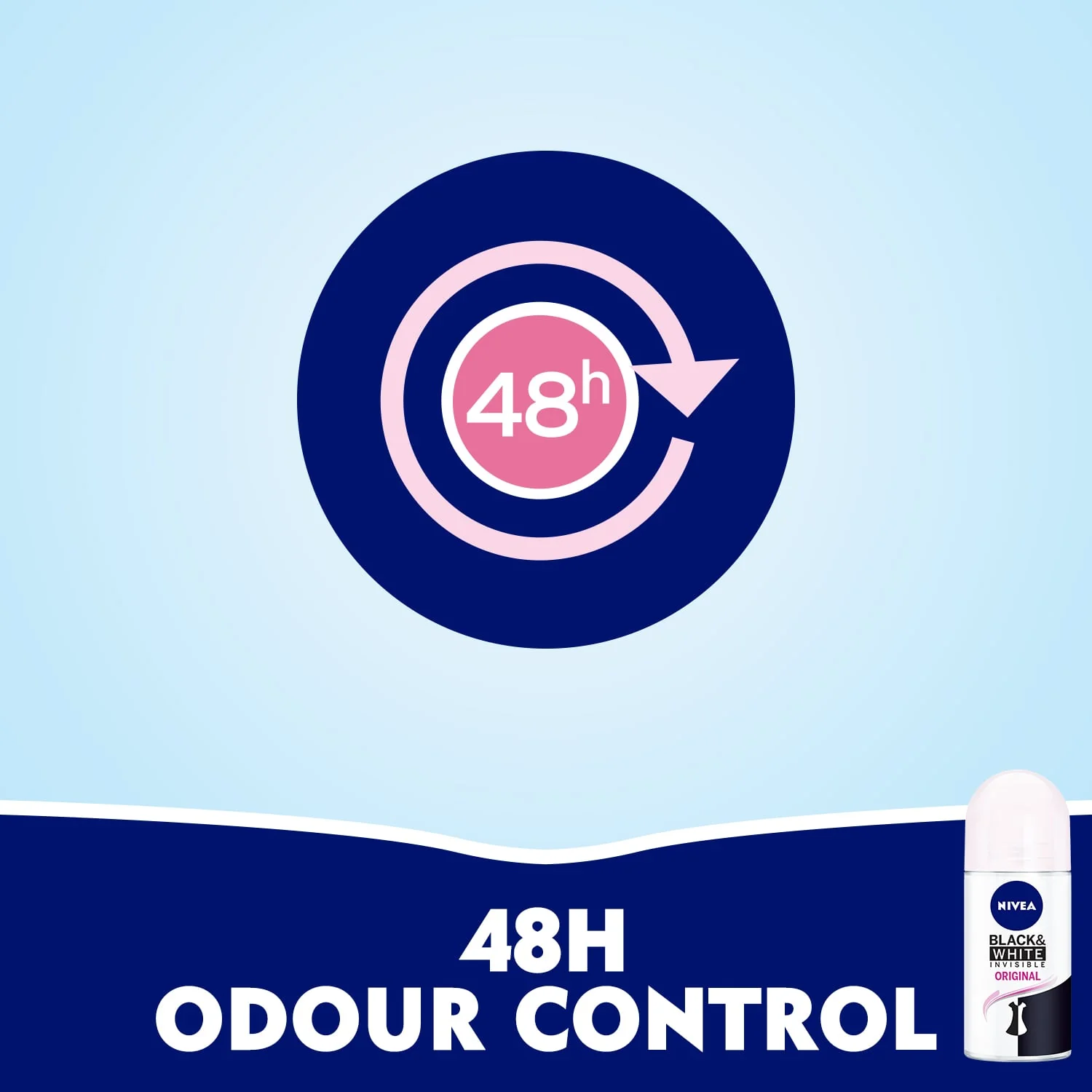 Nivea Anti-Perspirant Roll-On Black & White Invisible Original 50ml - Image 5