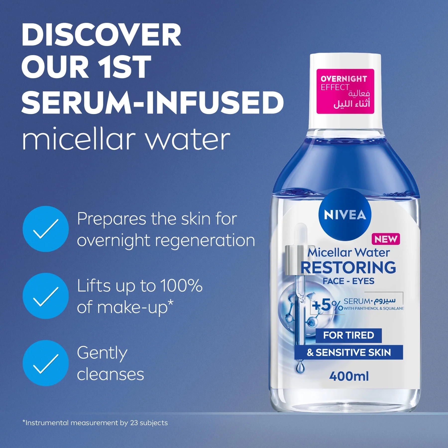 Nivea Micellar Water Restoring Face and Eyes 400ml - Image 3