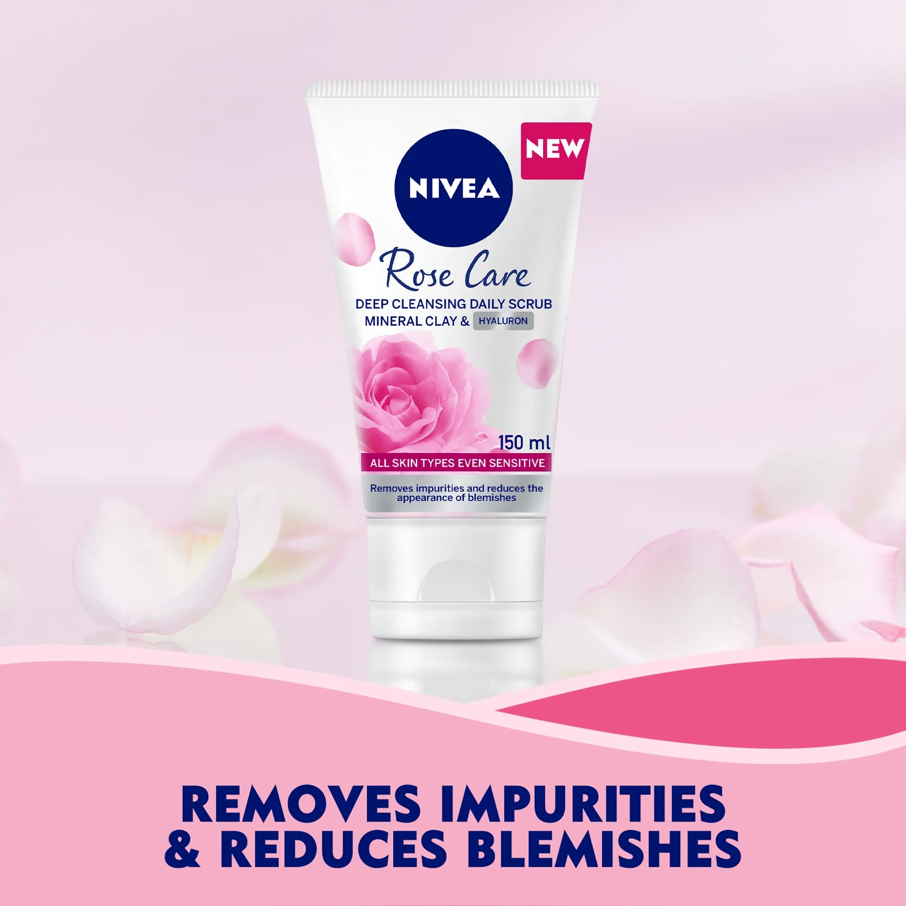 Nivea Rose Care Deep Cleansing Daily Scrub 150ml - Image 4