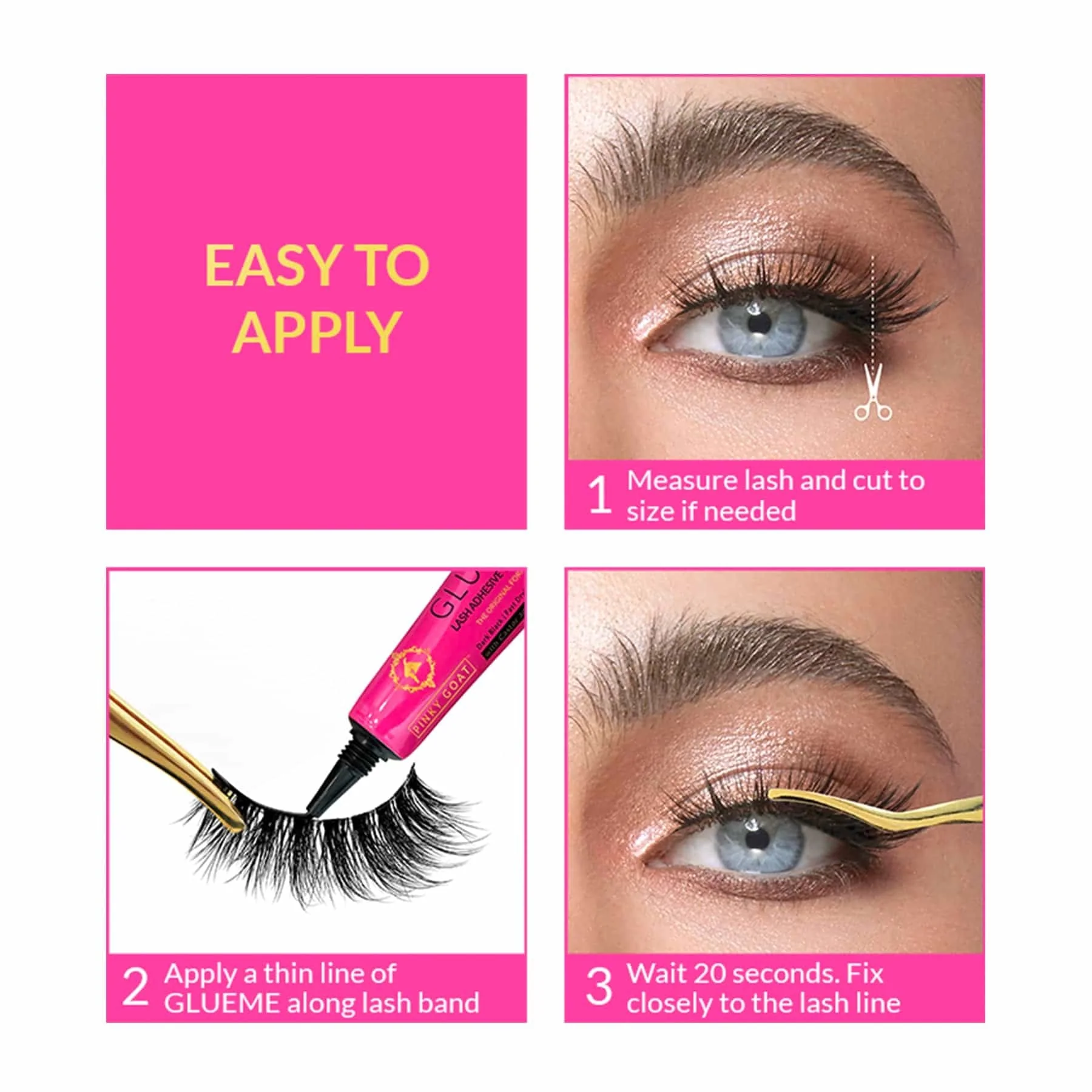 Pinky Goat Mia False Eyelashes Vegan 1 pair - Image 4