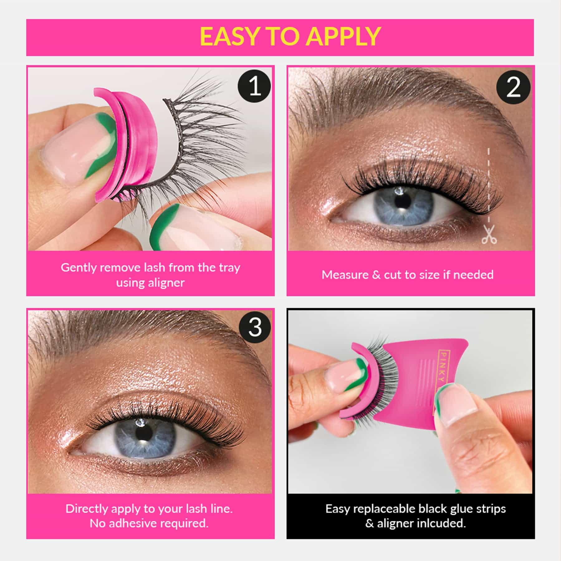 Pinky Goat Pre-Glued Gisela False Eyelashes 1 pair - Image 4