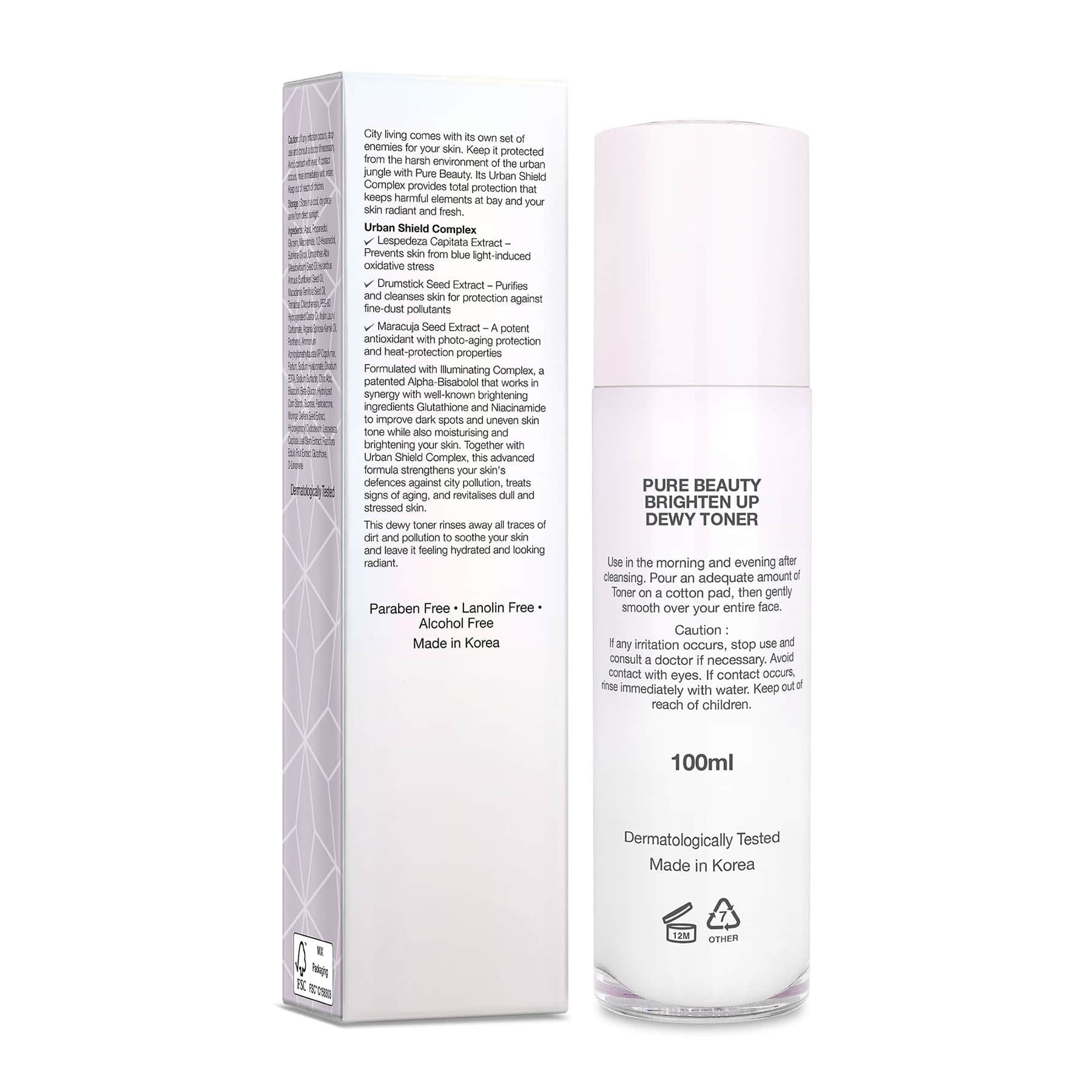Pure Beauty Brighten Up Dewy Toner Brightening 100ml - Image 4