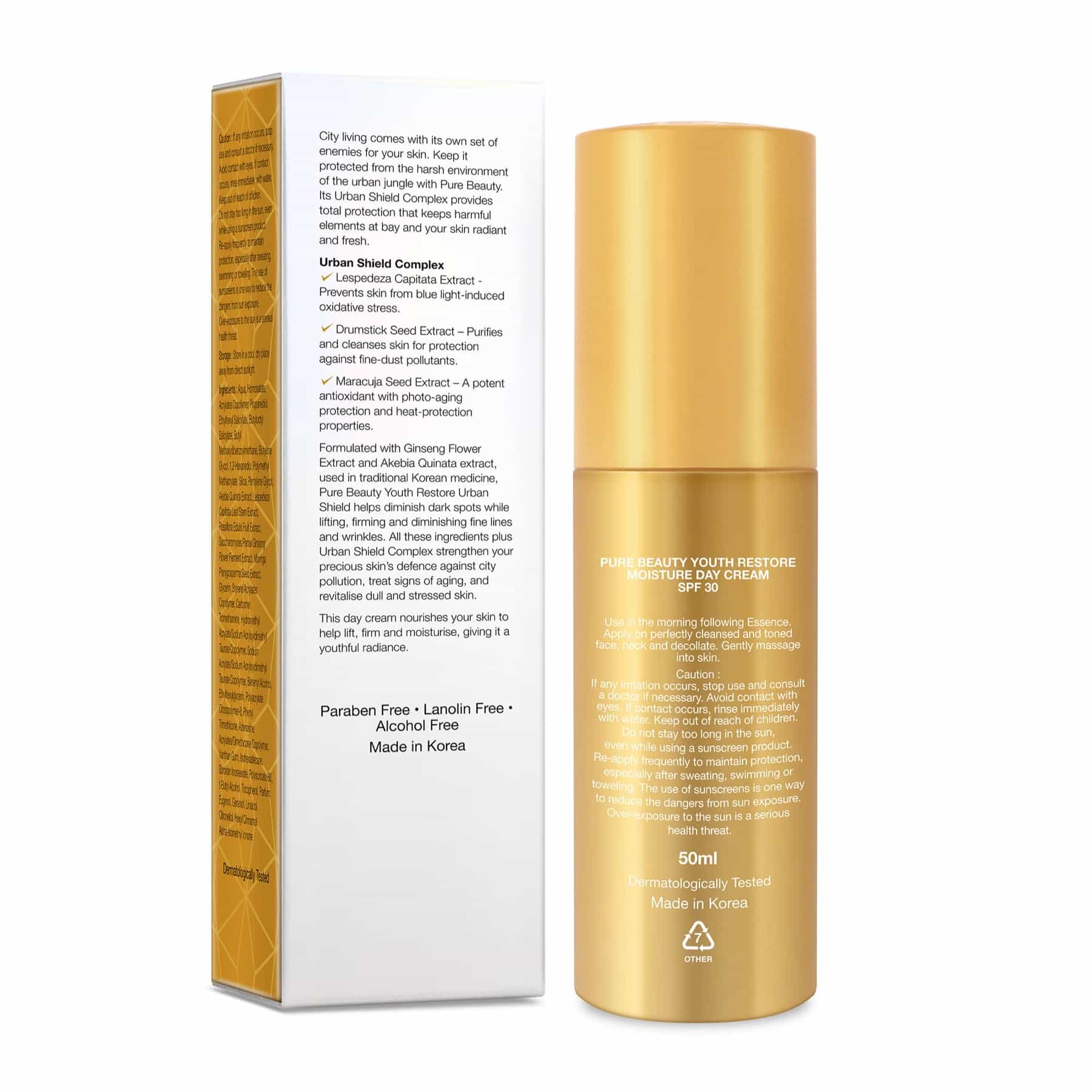 Pure Beauty Youth Restore Moisture Day Cream SPF30 50ml - Image 2