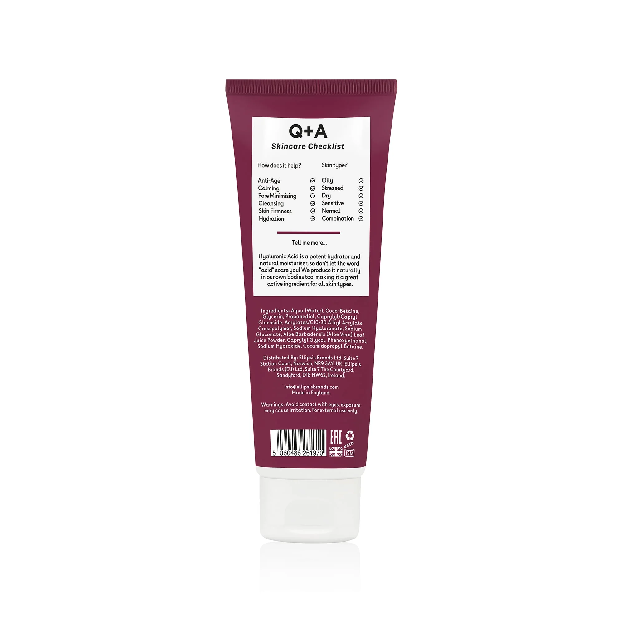 Q+A Hyaluronic Acid Cleansing Gel 125ml - Image 2