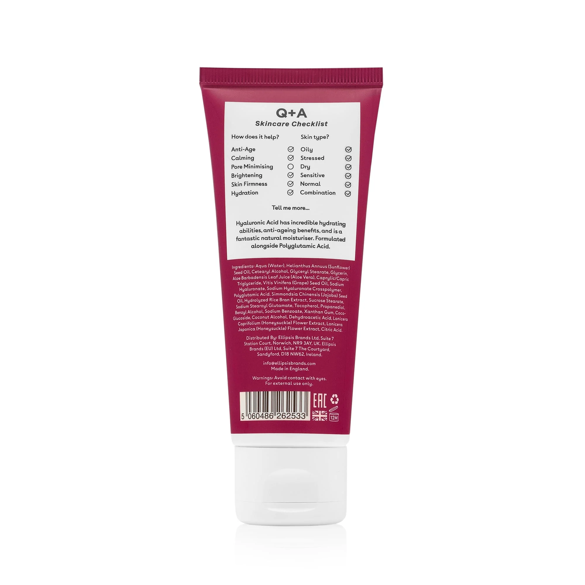 Q+A Hyaluronic Acid Daily Moisturiser 75ml - Image 2
