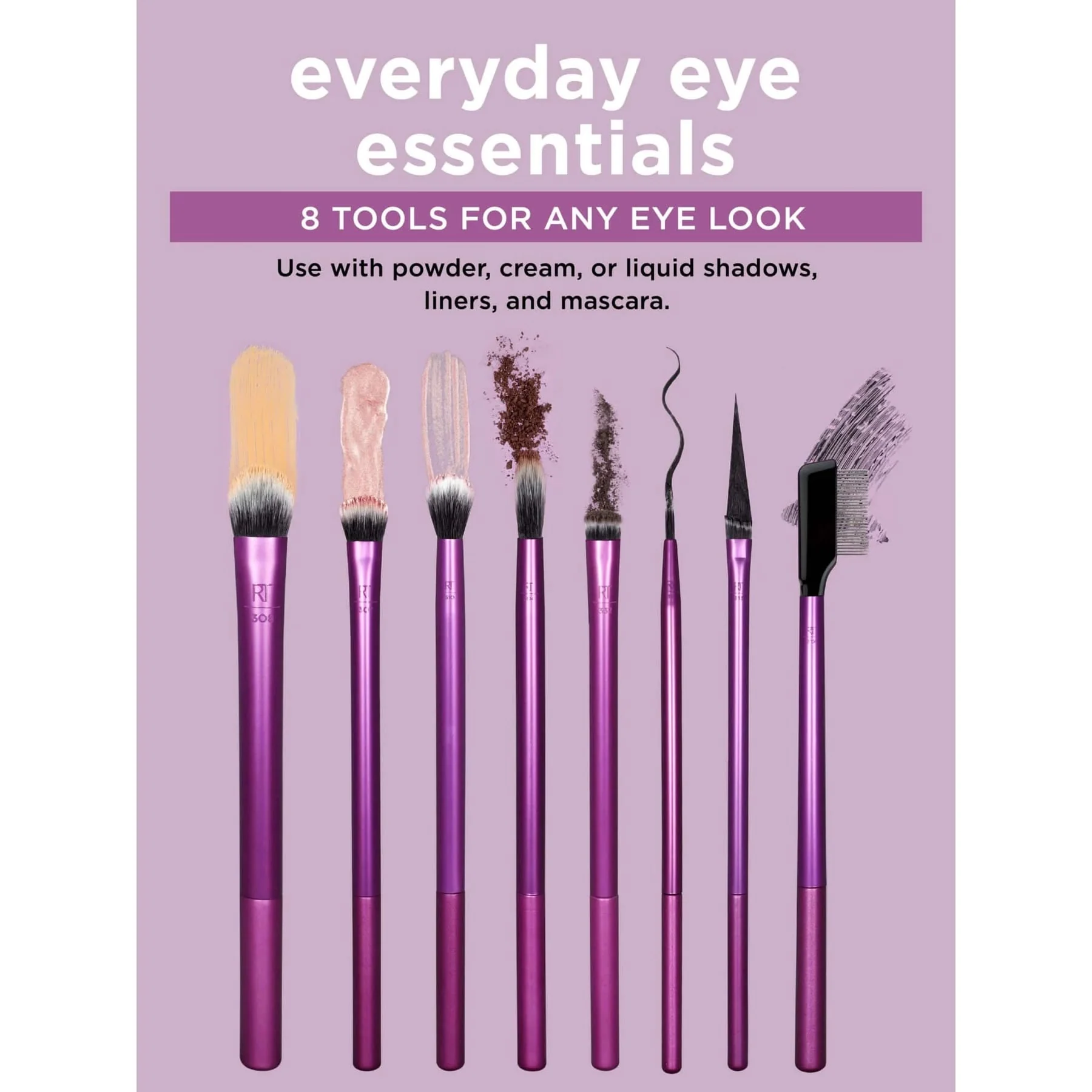 Real Techniques Everyday Eye Essentials Makeup Brush Kit 8pc - Image 4