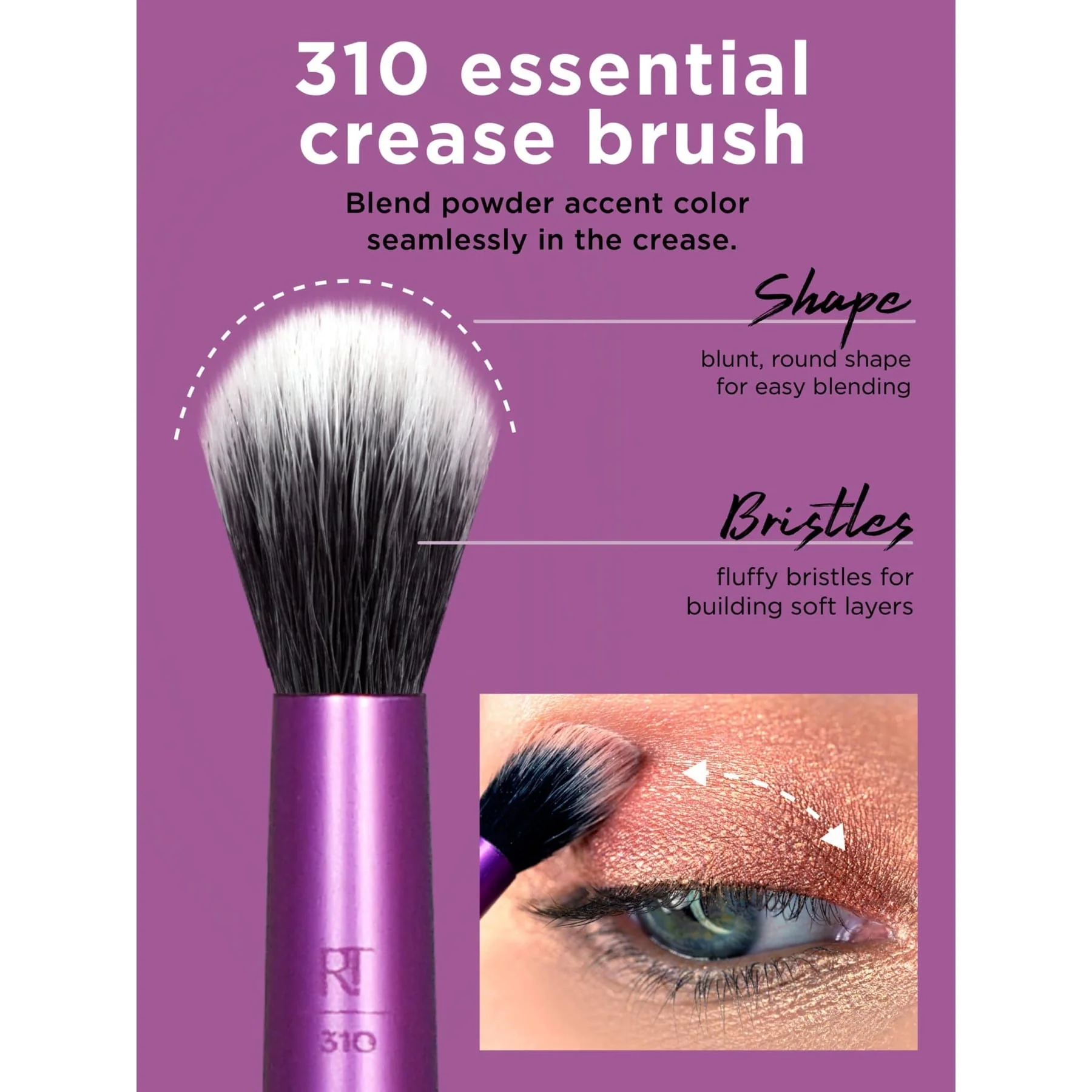 Real Techniques Everyday Eye Essentials Makeup Brush Kit 8pc - Image 8