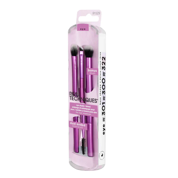 Real Techniques Eye Shade & Blend Makeup Brush Trio, 3 Piece Set - Image 4