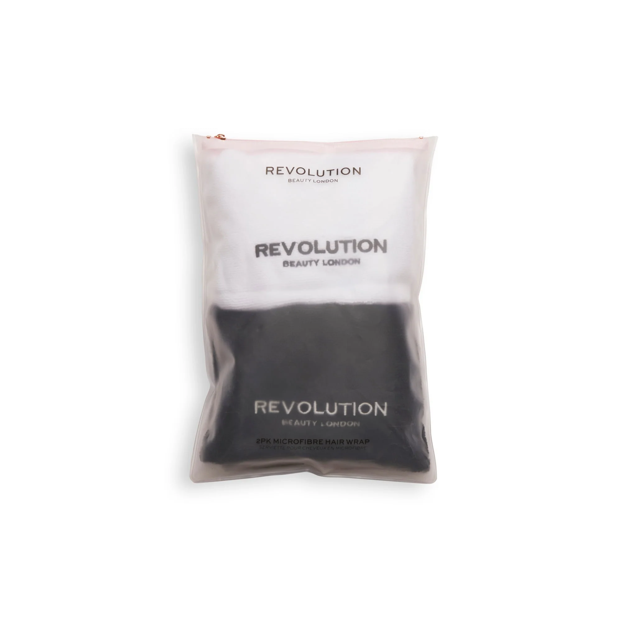 Revolution Haircare Plain Microfibre Hair Wraps Black & White 2pc - Image 3