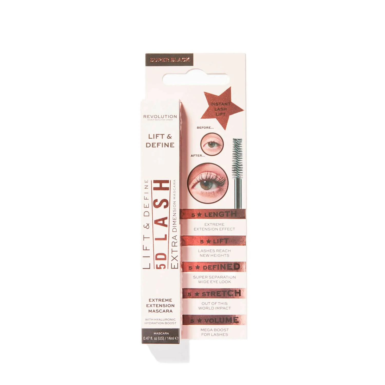 Revolution Lift & Define 5D Lash Mascara Lengthening Black 14ml - Image 2