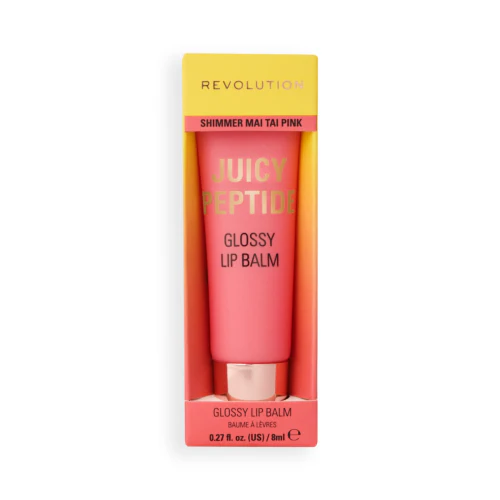 Revolution Lip Gloss Balm Juicy Peptide - Shimmer Mai Tai Pink - Image 2