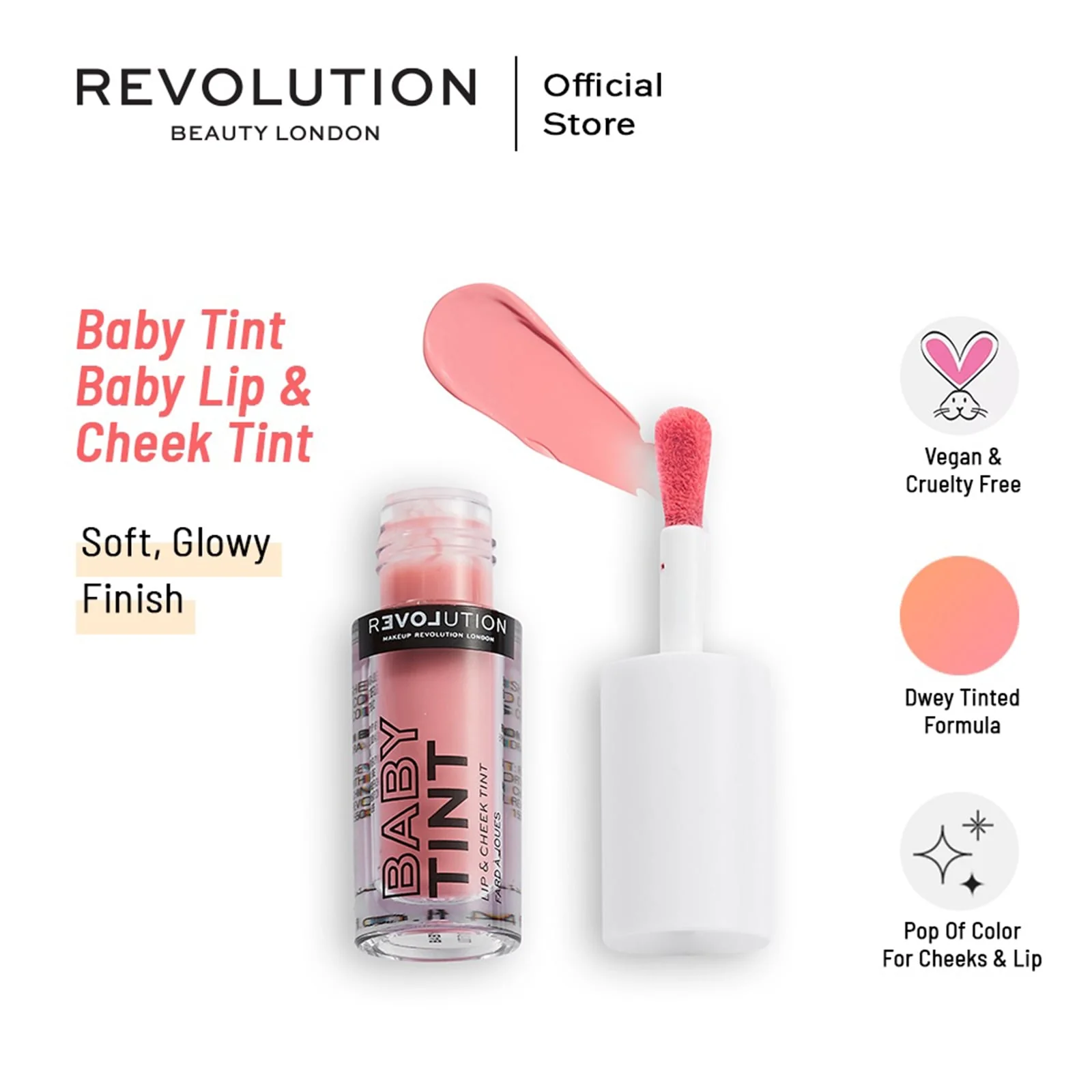 Revolution Relove Baby Tint Lip & Cheek Tint Baby 1.4ml - Image 4
