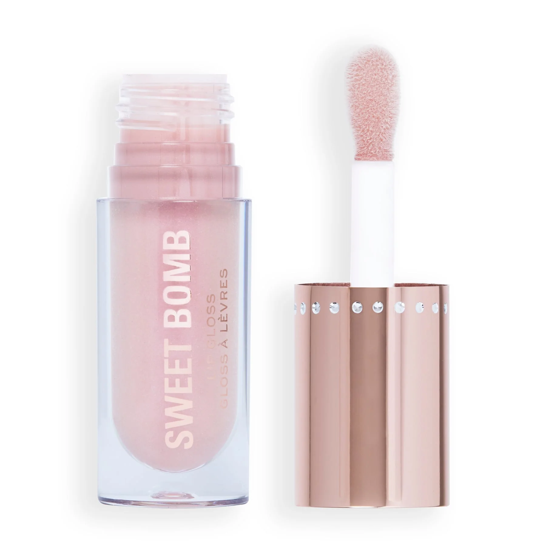 Revolution Y2K Baby Sweet Bomb Lip Gloss Vanilla Ice White Holo - Image 2