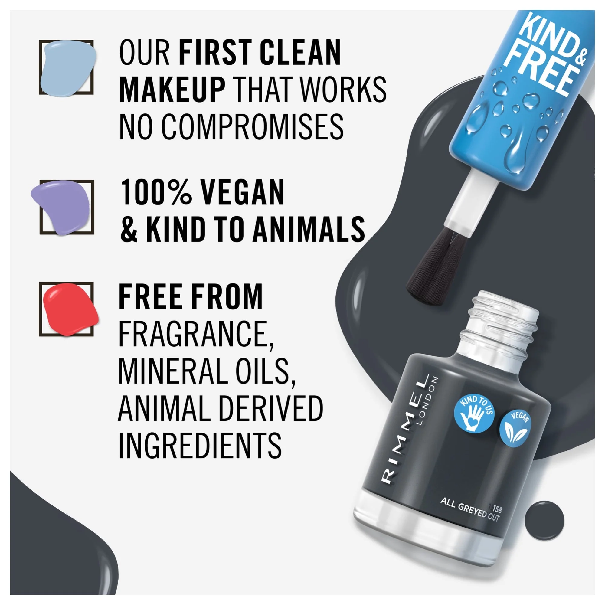 Rimmel KIND & FREE Clean Nail Polish 8ml - Image 46