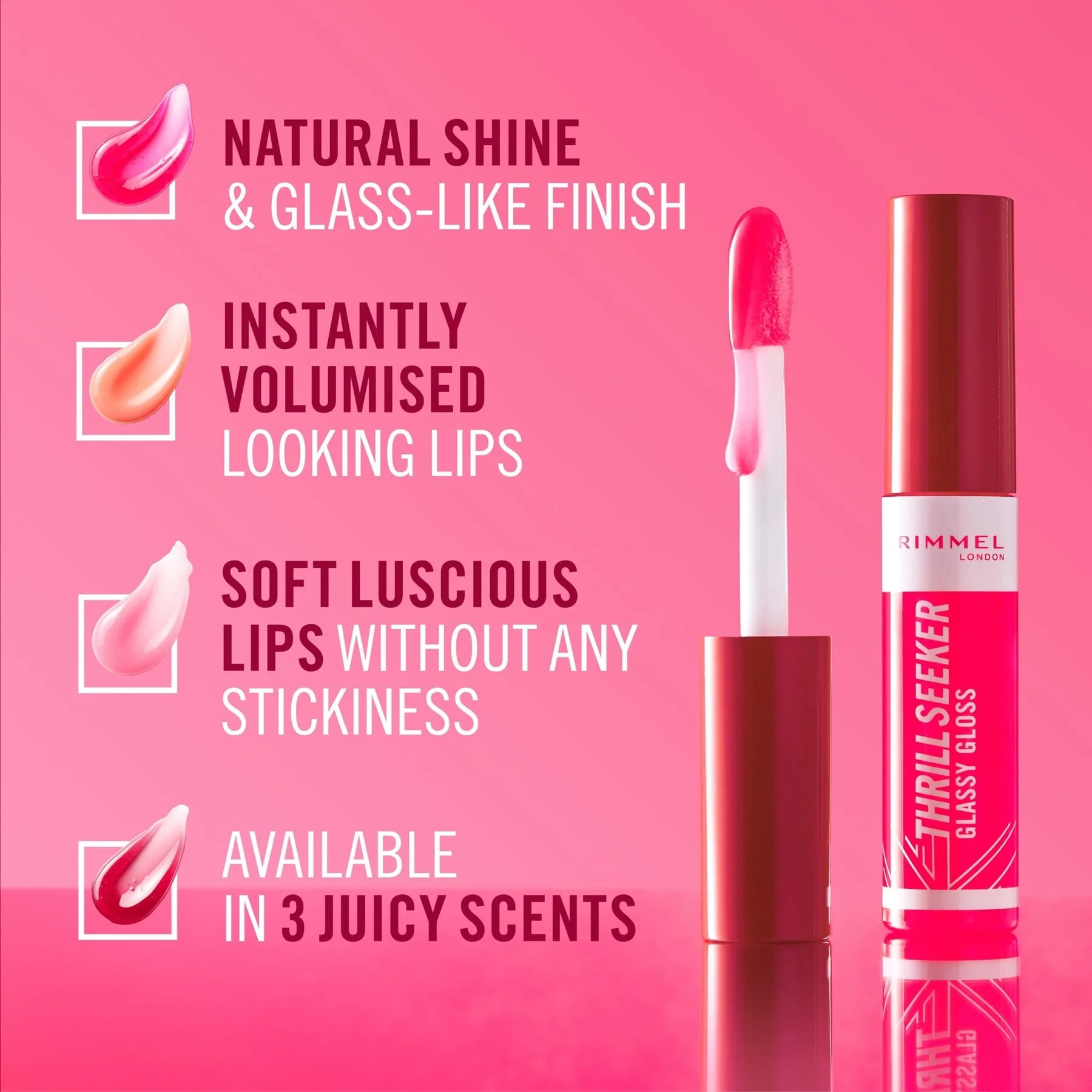 Rimmel Thrill Seeker Glassy Gloss Lip Gloss 10ml - Image 4