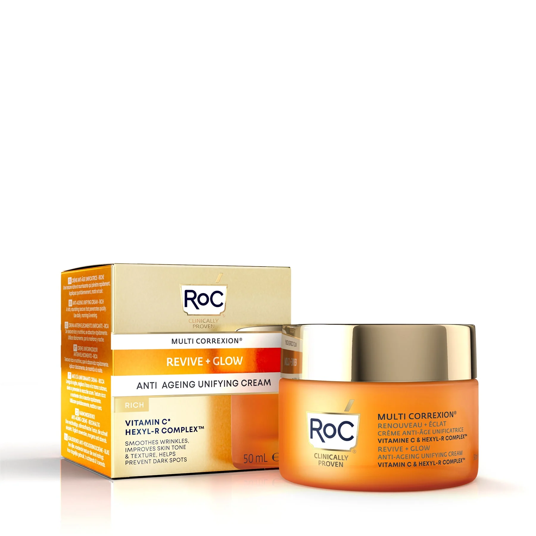 RoC Multi Correxion Revive & Glow Anti-Ageing Unifying Cream Rich 50ml - Image 2