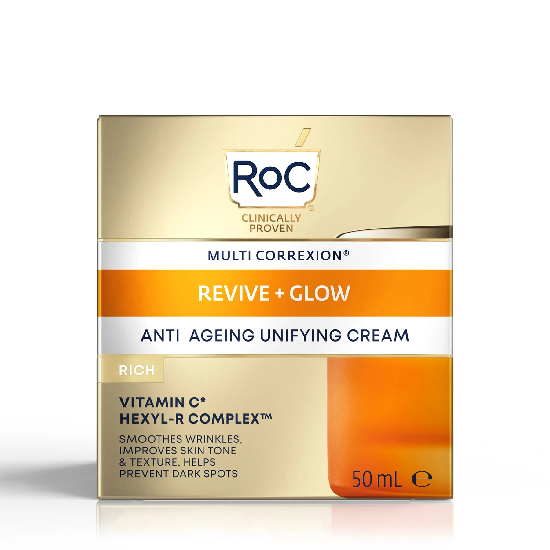 RoC Multi Correxion Revive & Glow Anti-Ageing Unifying Cream Rich 50ml - Image 3